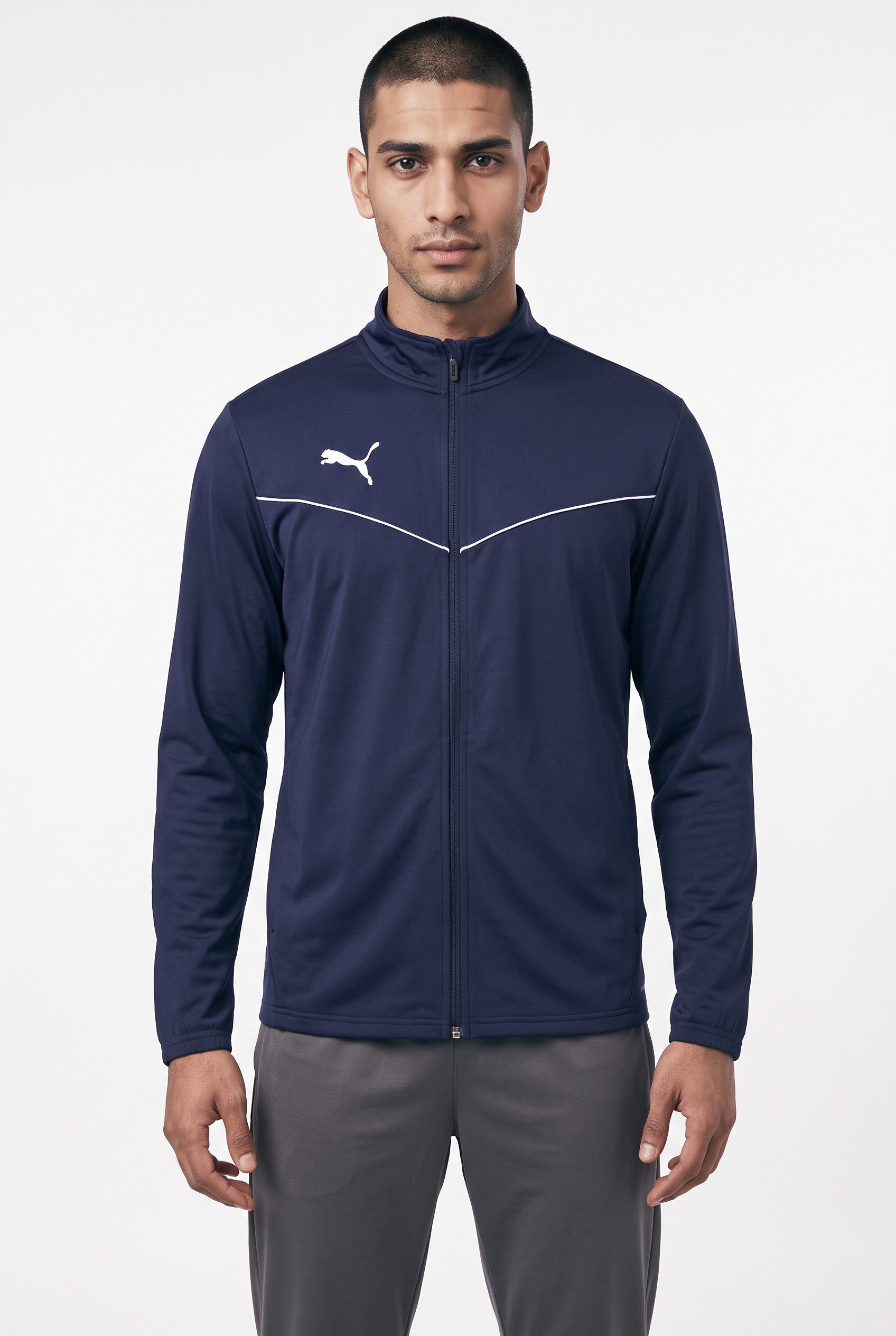PUMA Trainingsjacke TEAMRISE TRAINING POLY JACKET sportlicher Stil mit kontrastfarbener Paspelierung