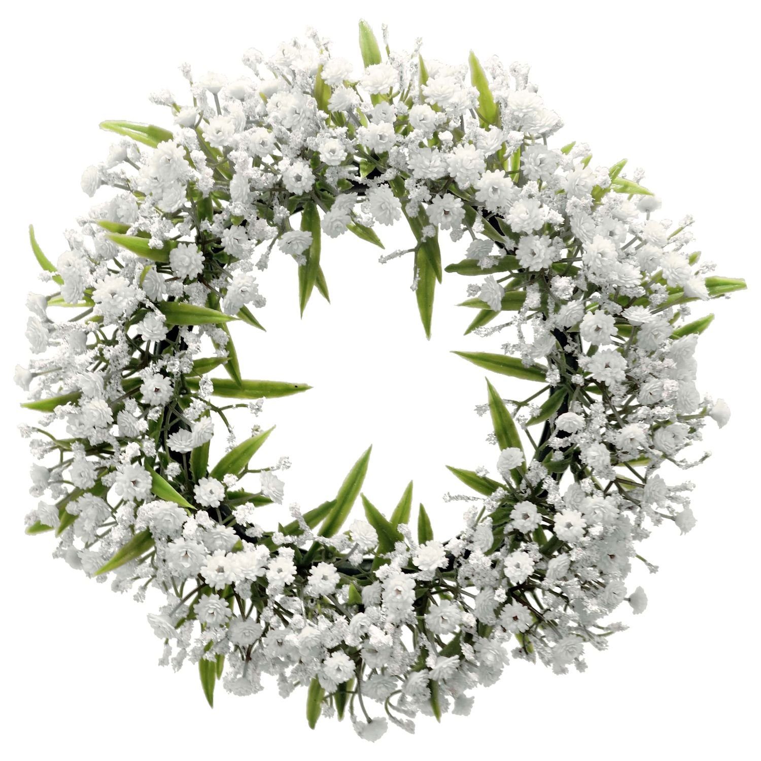 Exner GmbH Garten- & Wohnaccessoires Dekoobjekt Gypsophila Muralis wreath - white - 17 cm