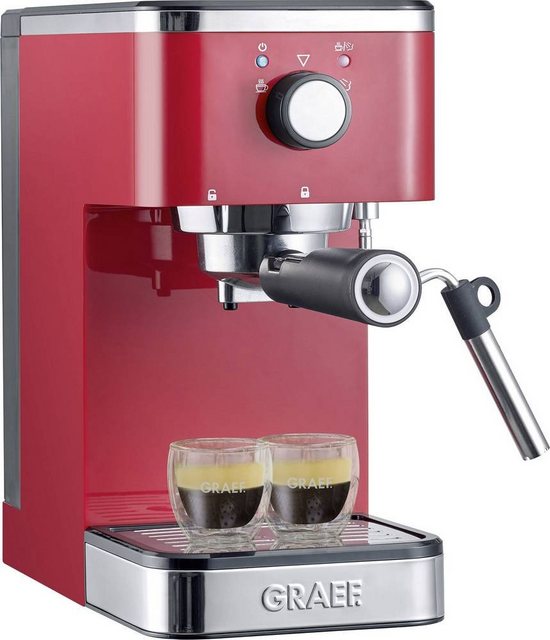 Graef Espressomaschine Graef Salita Espressomaschine mit Siebträger Rot 1400 W