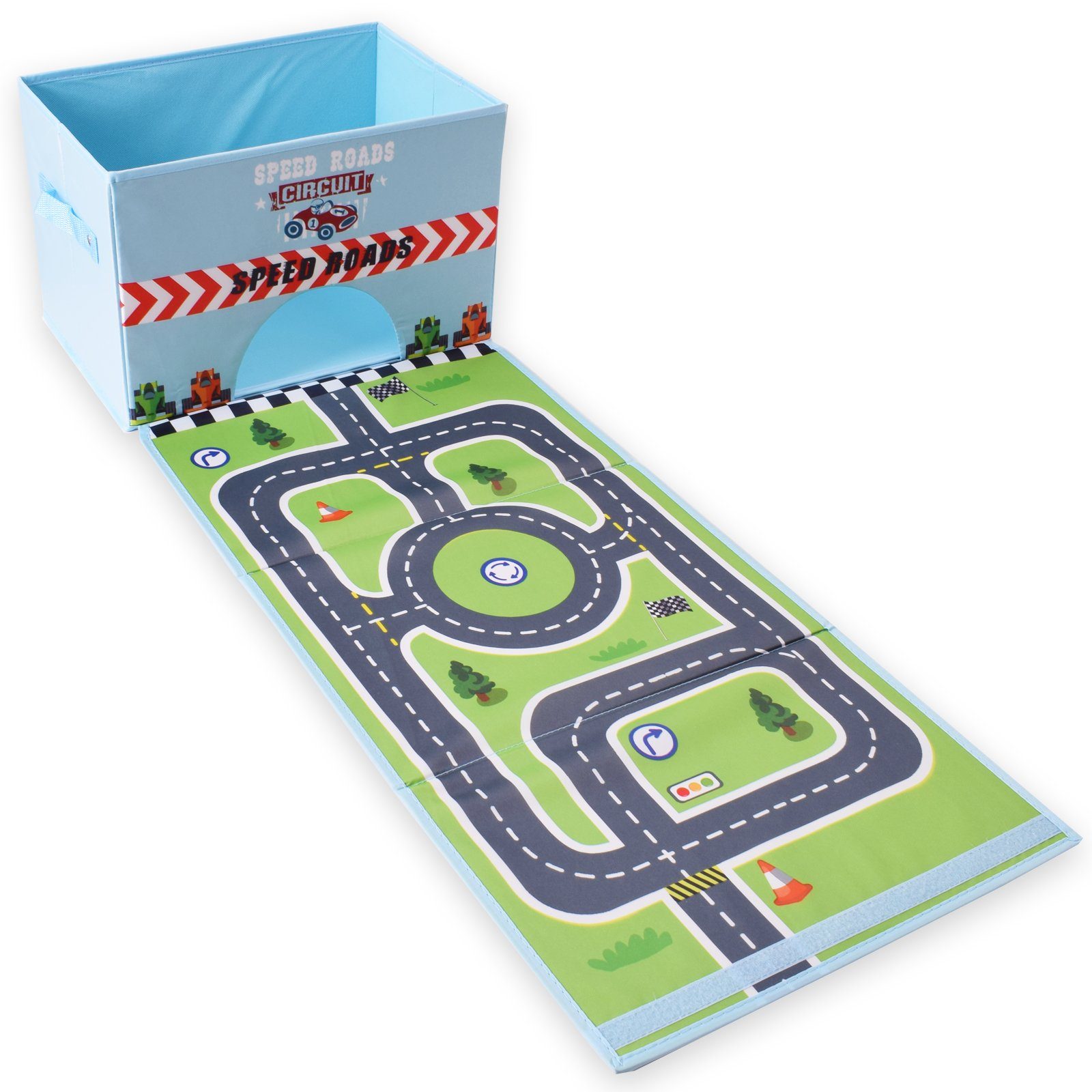 TE-Trend Aufbewahrungsbox Kinder Faltbox Spielkiste mit Spielteppich Spiels günstig online kaufen