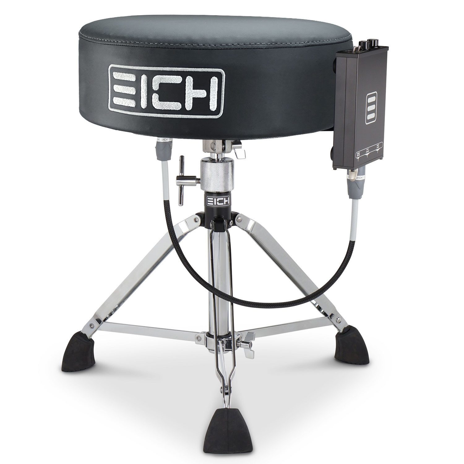 Eich Amplification Schlagzeug Eich Hocker DBC400R Subwoofer-Hocker Leder Komplett-Set,Set, Hocker mit Bass-Shaker, Macht tiefe Frequenzen spürbar durch Vibration