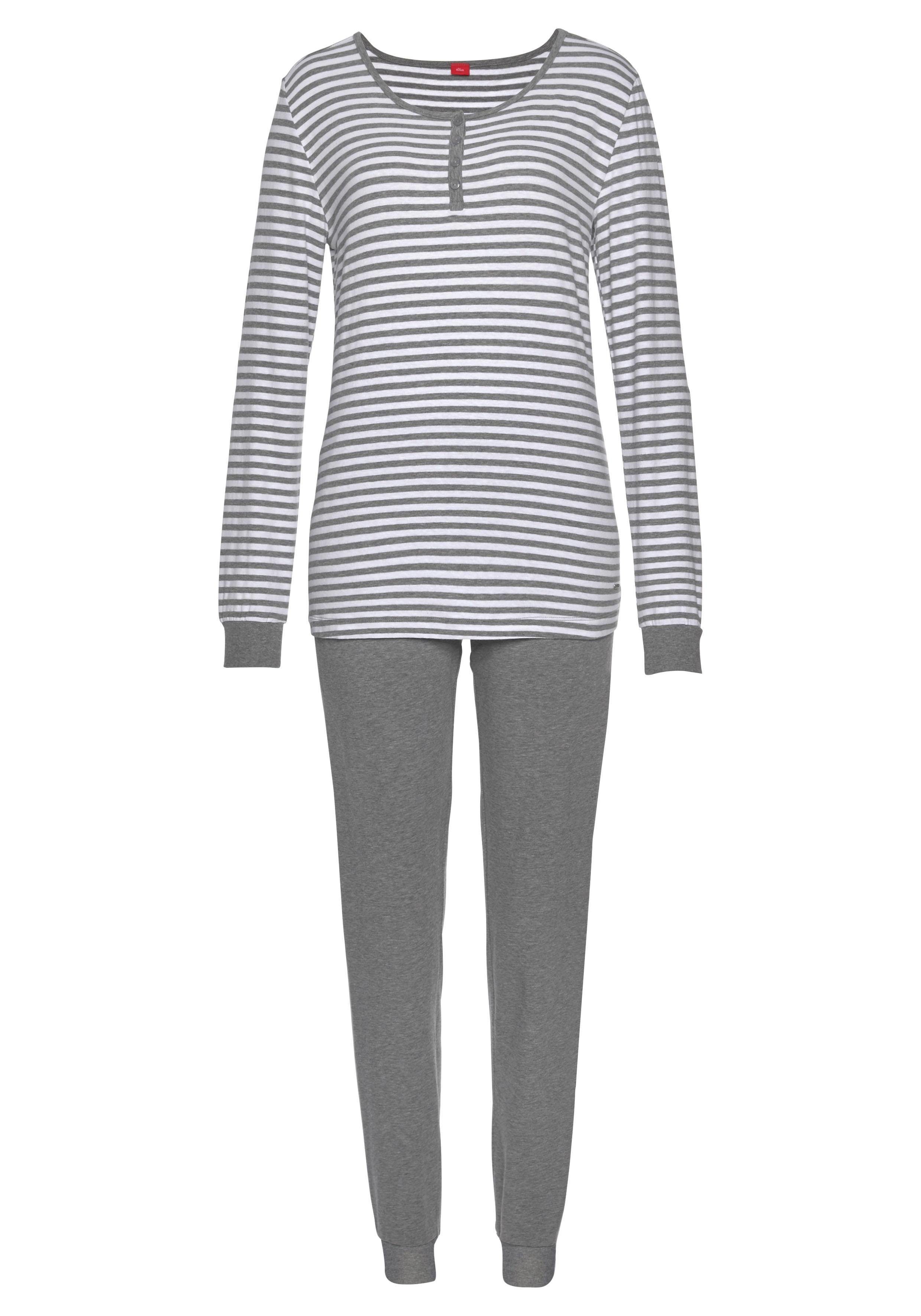 s.Oliver Pyjama (2 tlg) mit seitlichen günstig online kaufen