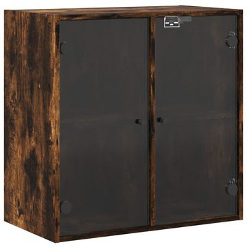 vidaXL Fächerschrank Wandschrank mit Glastüren Räuchereiche 68x37x68,5 cm (1-St)