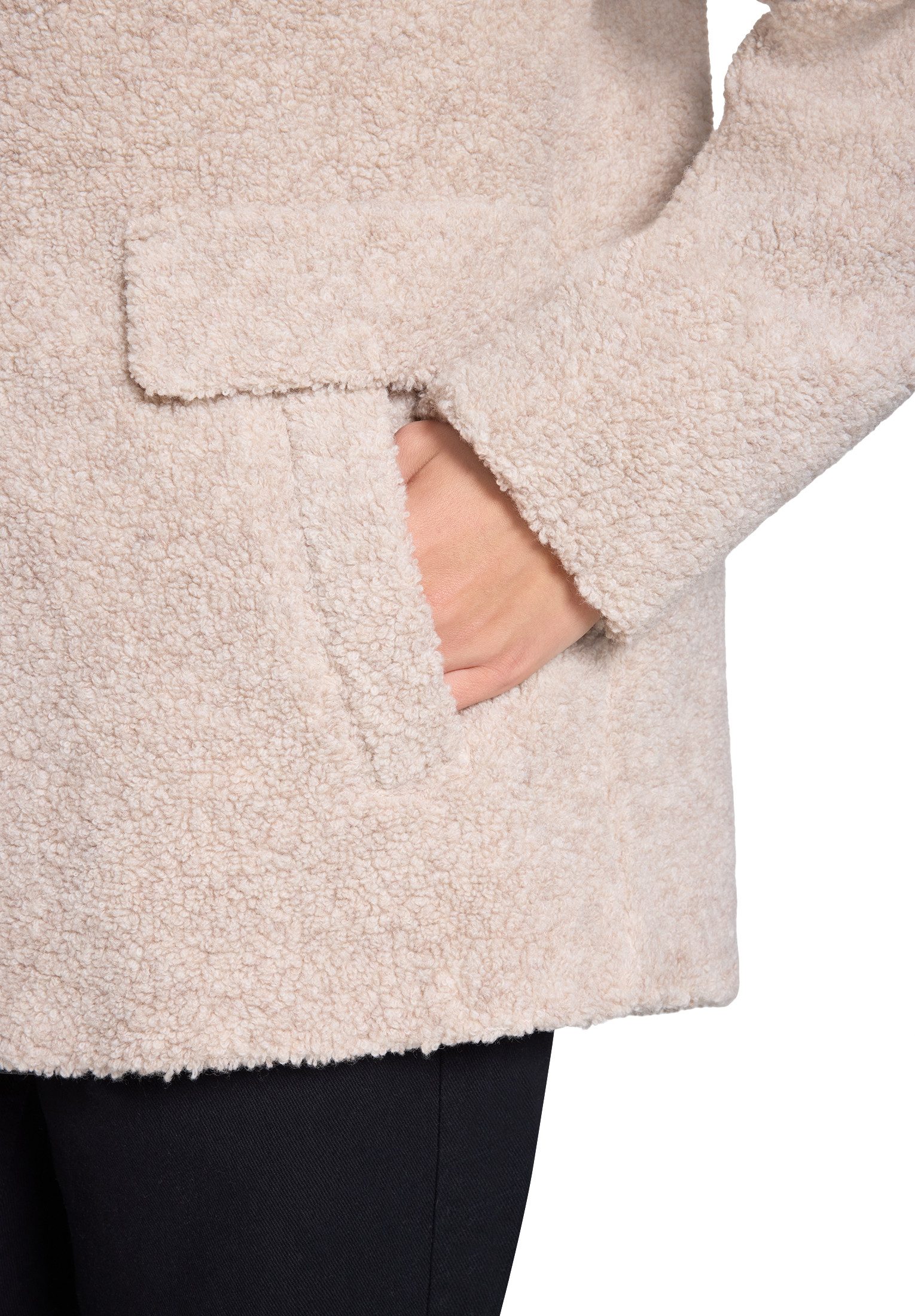 Gil Bret Wolljacke Teddyjacke mit Knopfleiste und Stehkragen - mit Wolle