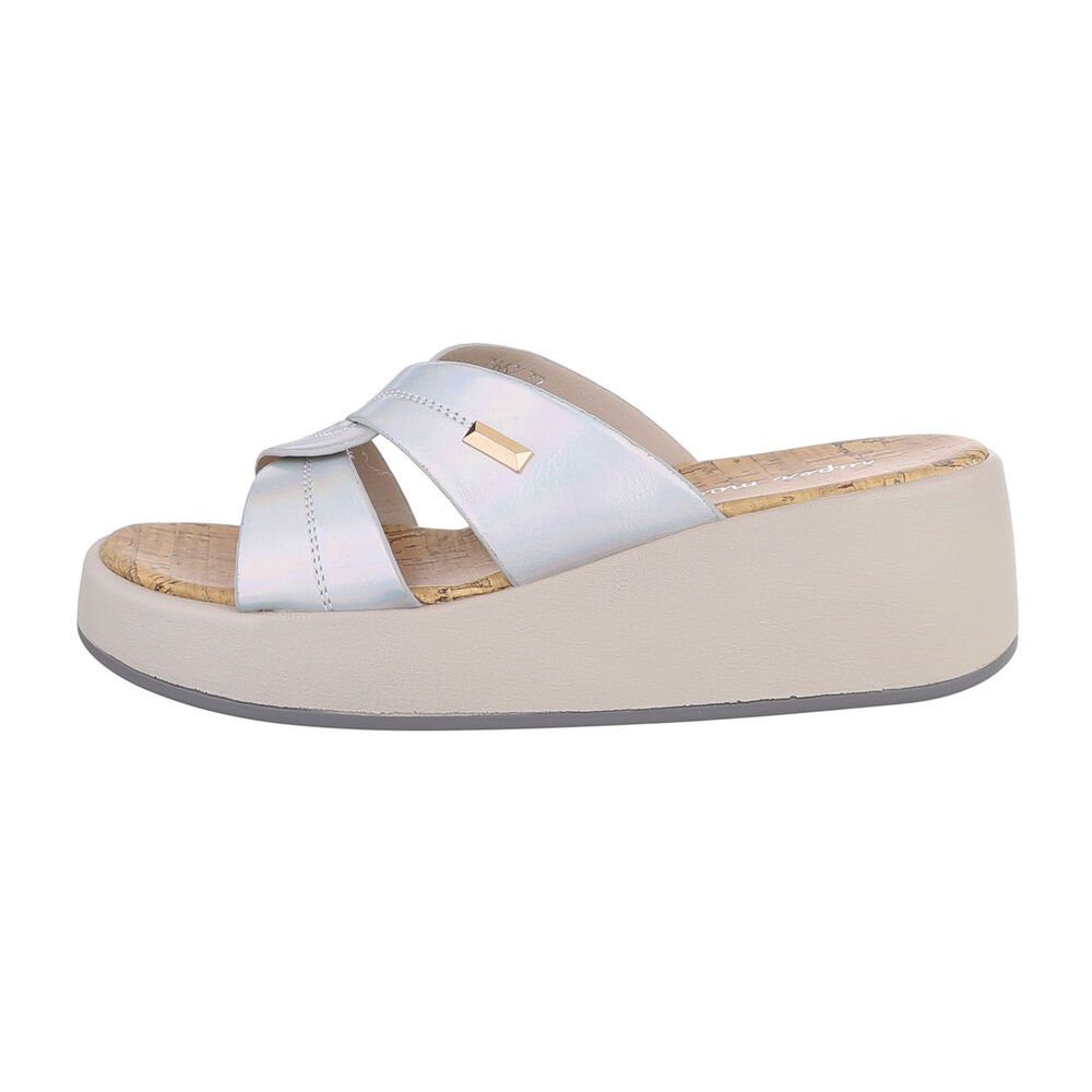 Ital-Design Damen Mules Freizeit Plateausandaletten Keilabsatz/Wedge günstig online kaufen