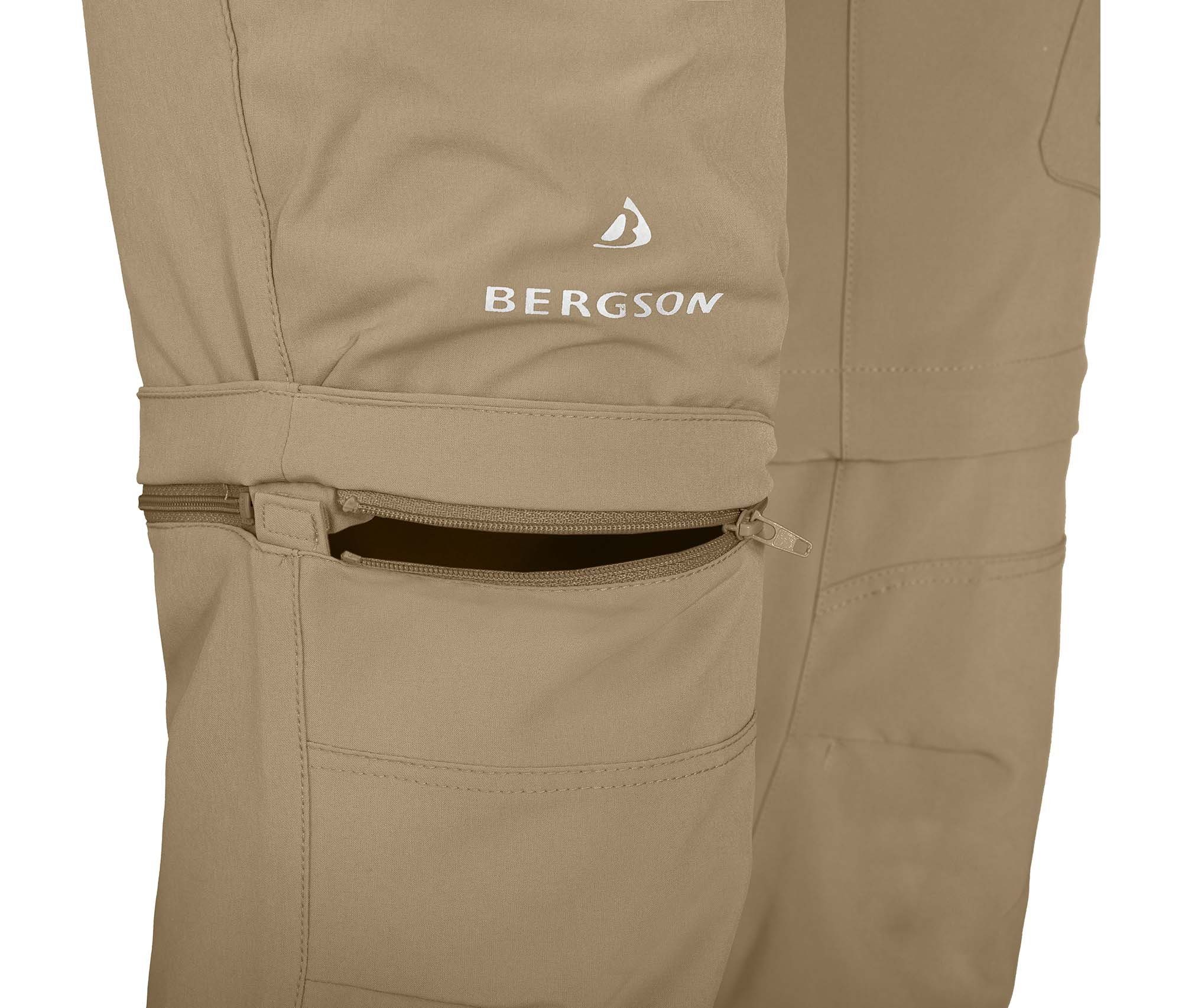 FROSLEV Bergson 7 beige Herren Bermuda Zip-off-Hose Zipp-Off Taschen, recycelt, Normalgrößen, elastisch, Wanderhose,