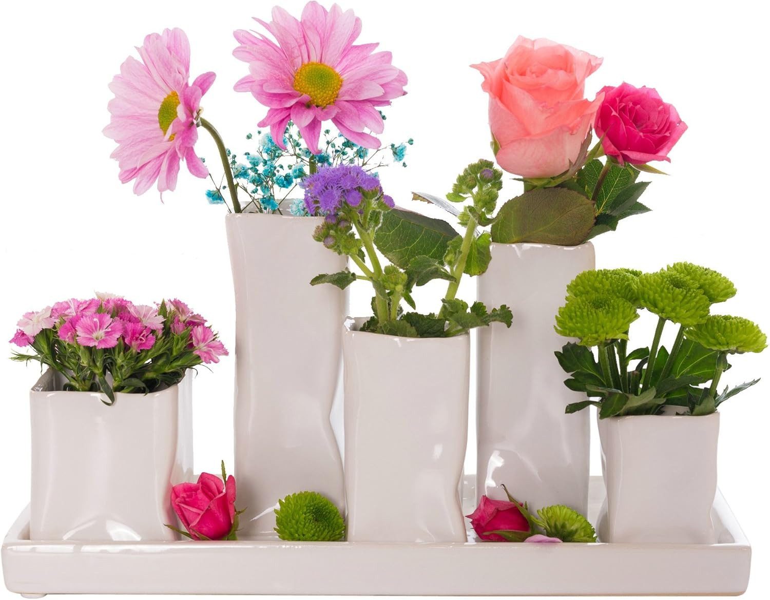 Jinfa Dekovase Handgefertigte kleine Keramik Deko Blumenvasen (Set, Je nach günstig online kaufen