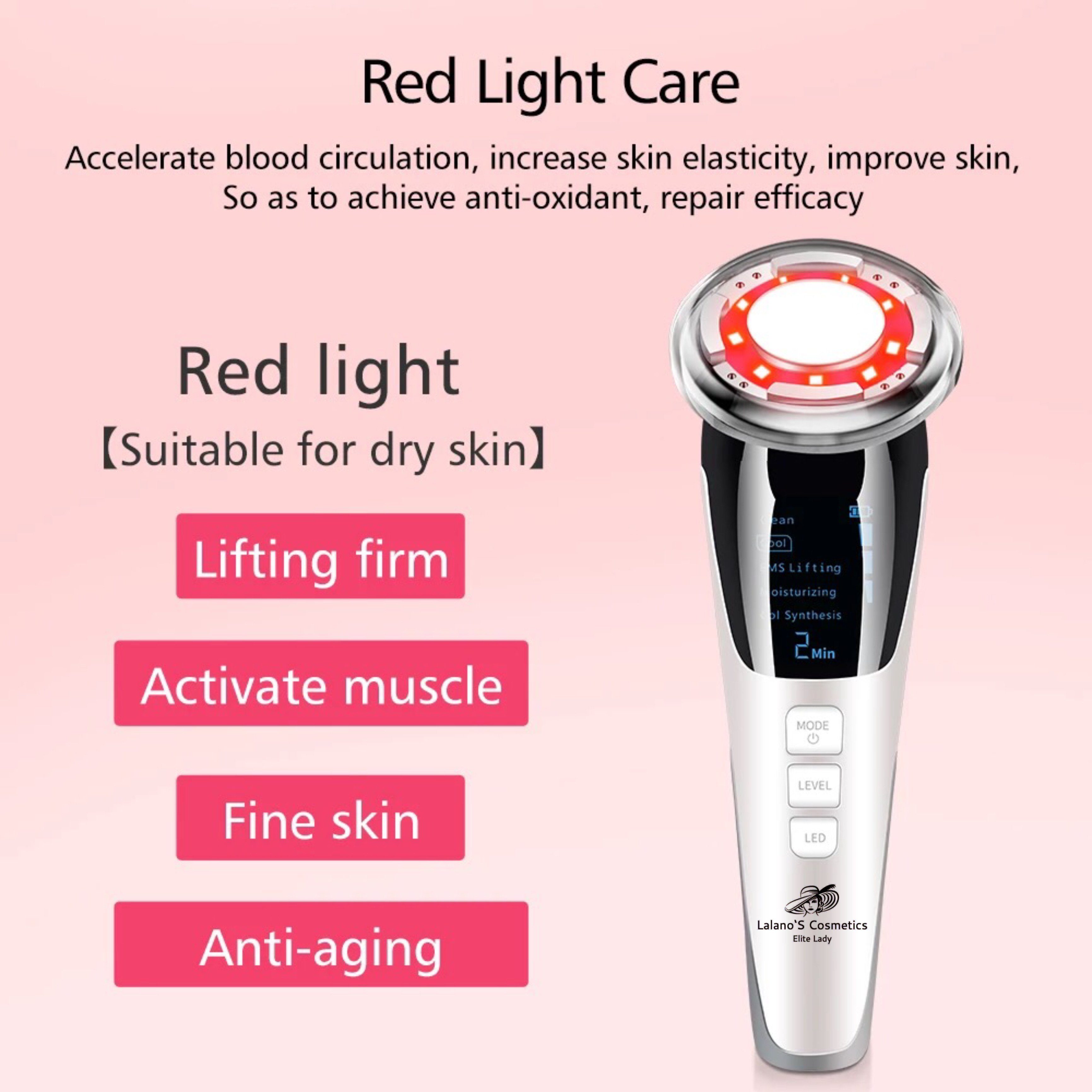 Lalano`S Cosmetics Gesichtsmassagegerät Anti-Aging-Gerät SkinStar EMS Anti-Aging Photonen- Vibrationsgerät, Hot/Cool Behandlung, Massagerät, kosmetikbehandlungs – Bild 5 von 5