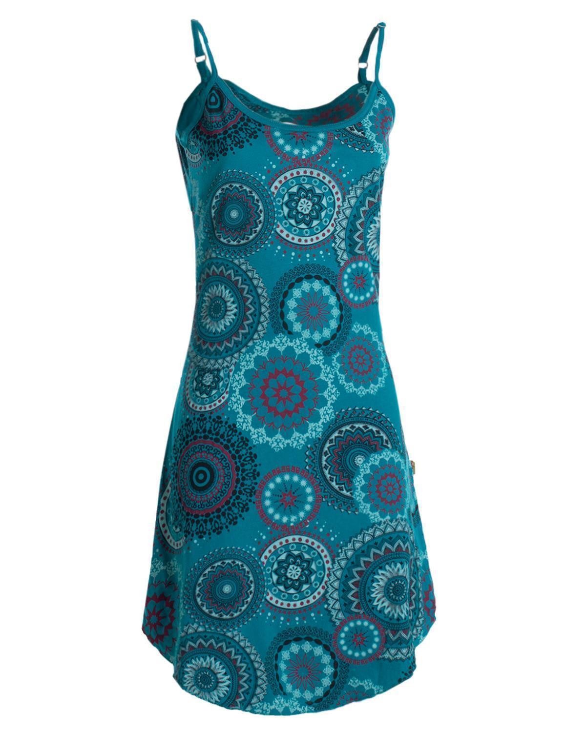 Vishes Minikleid Damen Sommer-Kleider Jersey-Kleid Mini-Kleid Spagettiträger-Kleid Goa, Guru, Hippie Style – Bild 4 von 4