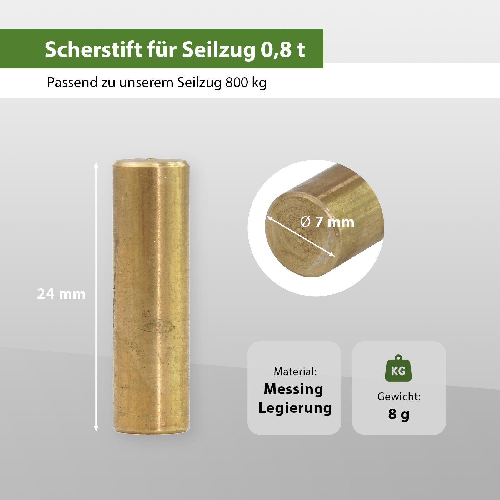 TRUTZHOLM Seilwinde 5x Scherstifte für Seilzug Greifzug Forst Seilwinde Winde 800 kg 0,8 t, (Set, 5-St), hohe Passform