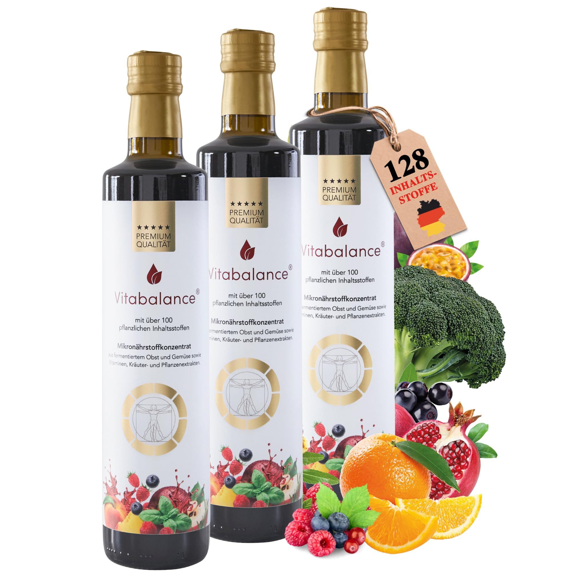 Vitabalance® Vitabalance® Mikronährstoffkonzentrat 3x500 ml -128 Zutaten - Vegan Flüssig