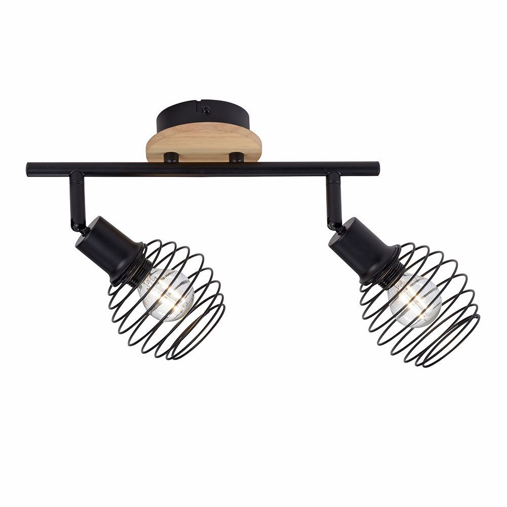 etc-shop LED Deckenspot, Leuchtmittel nicht 2 inklusive, schwarz Deckenstrahler Flammig Spots