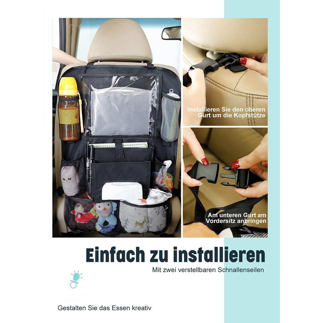 2X Autositzschoner Rückenlehne Kinder Taschentücher Box Rücksitzorganizer DE DHL 