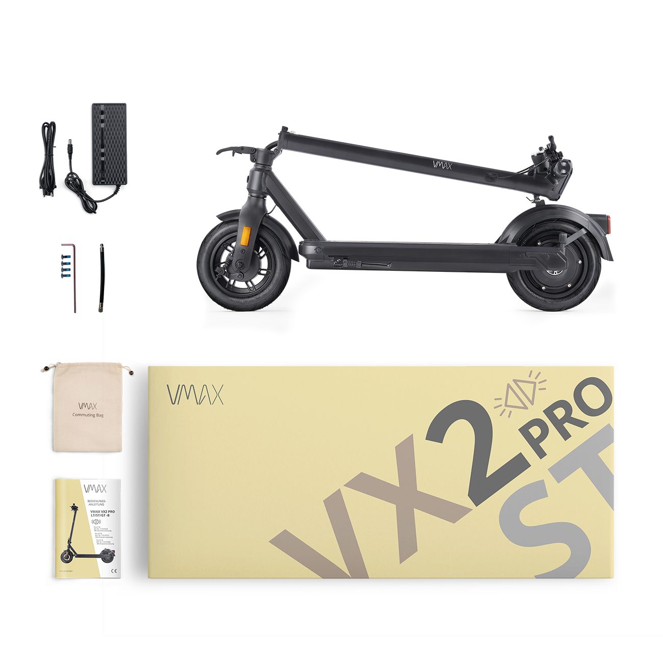 VMAX E-Scooter VX2 PRO 20,00 500,00 ST-B, W, klappbar mit km/h, Straßenzulassung