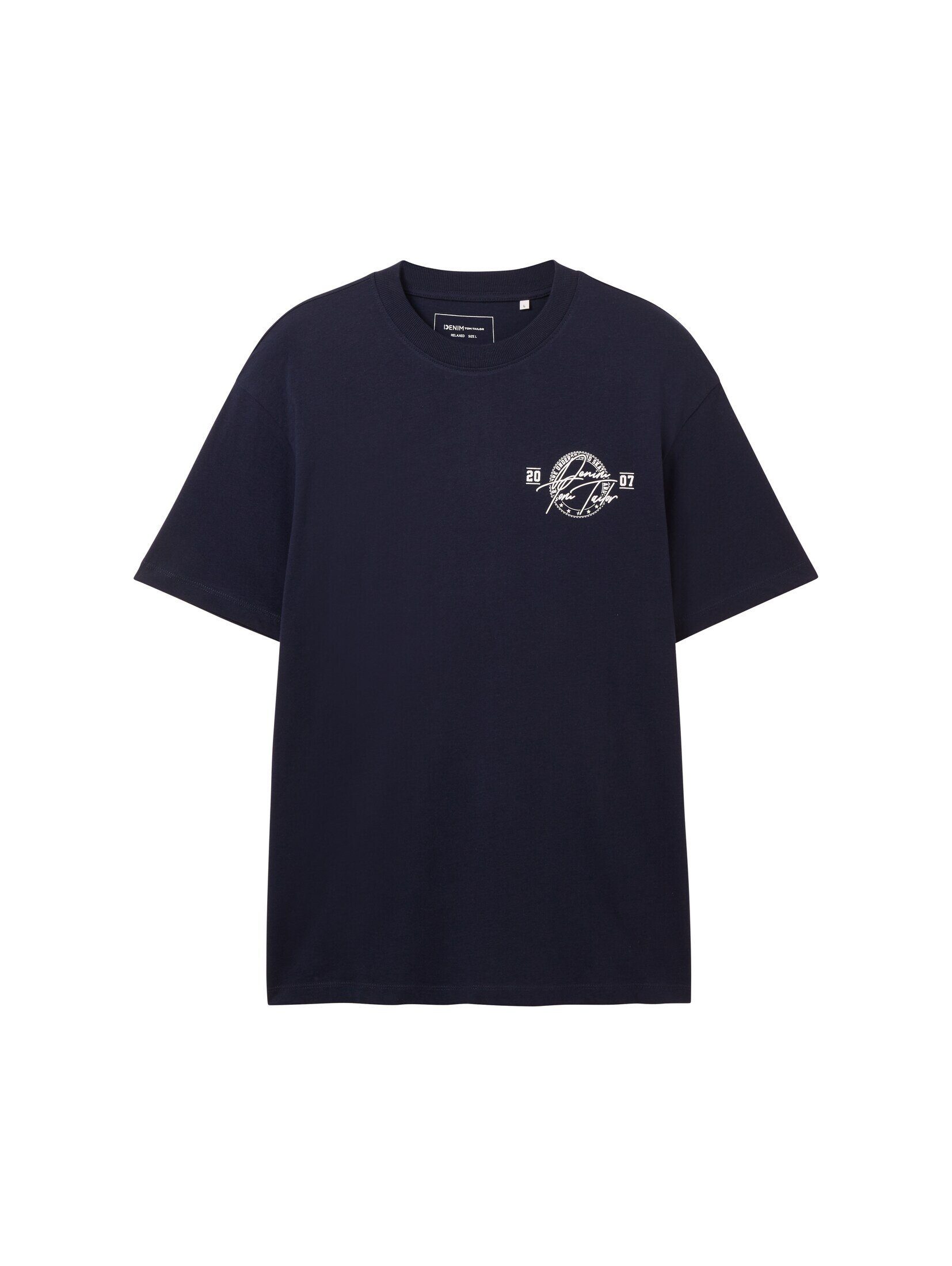 T-Shirt T-Shirt Print captain TAILOR Denim blue mit TOM sky