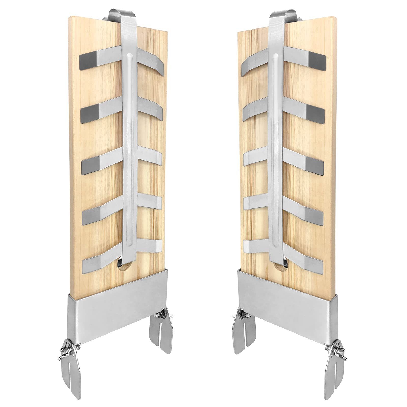 FIVMEN Räucherbrett Flammlachsbretter Räucherbrett Flammlachs Brett 2/4er-Set, (2-St), mit Stabiler Edelstahl-Halterung für Lachsfilet, Feuerschale & Grill