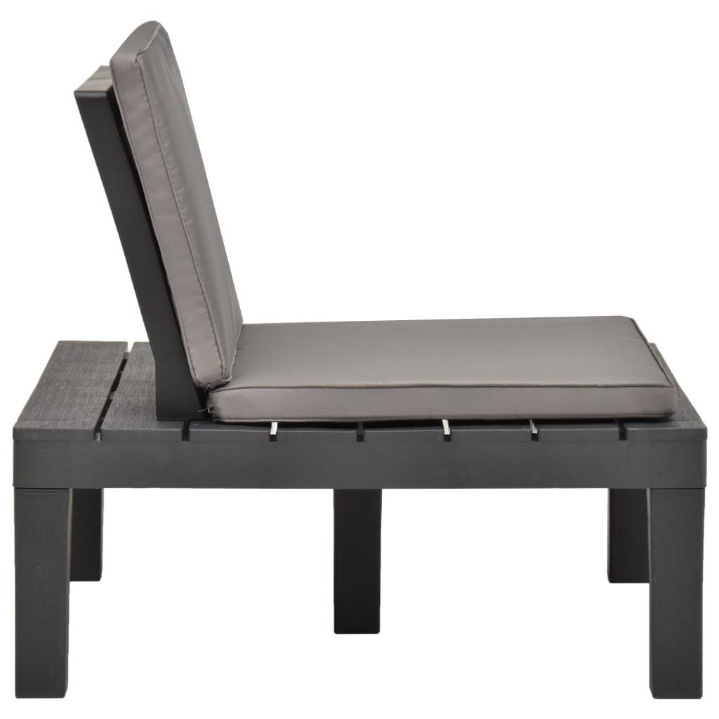 vidaXL Gartenstuhl Garten-Lounge-Stuhl mit (1 St) Kunststoff Sitzpolster Anthrazit | Anthrazit Anthrazit