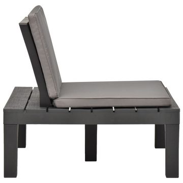 vidaXL Gartenstuhl Garten-Lounge-Stuhl mit Sitzpolster Kunststoff Anthrazit (1 St)