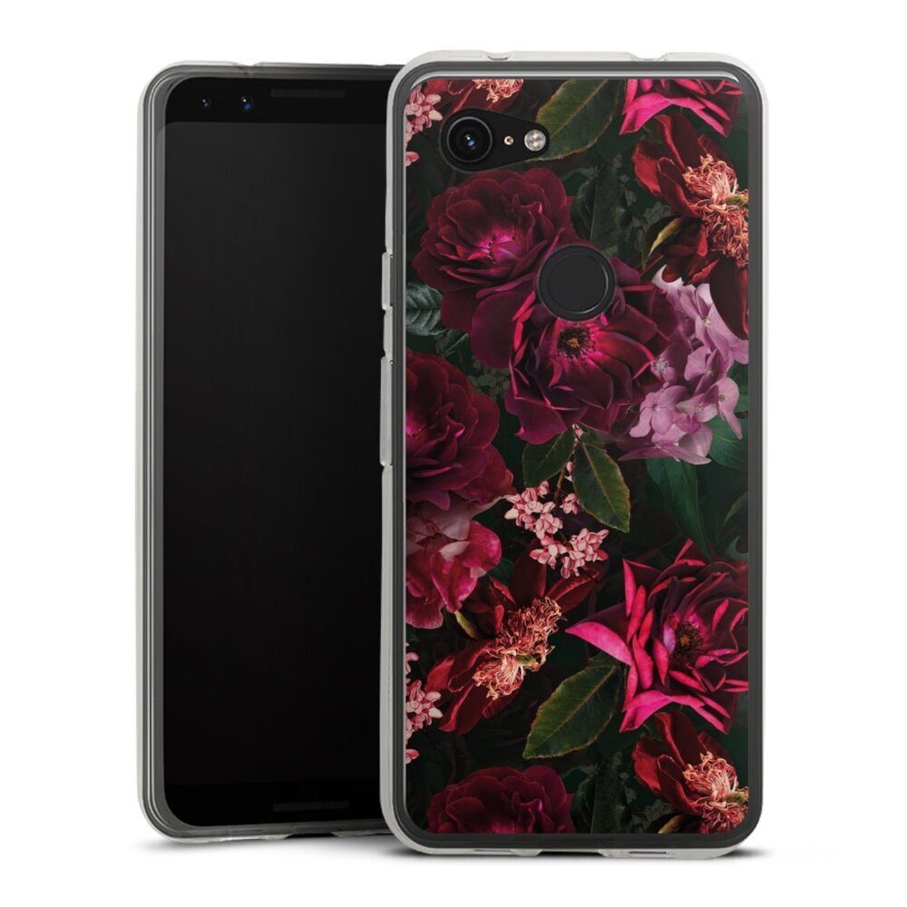 DeinDesign Handyhülle Rose Blumen Blüte Dark Red and Pink Flowers, Google Pixel 3a Silikon Hülle Bumper Case Handy Schutzhülle