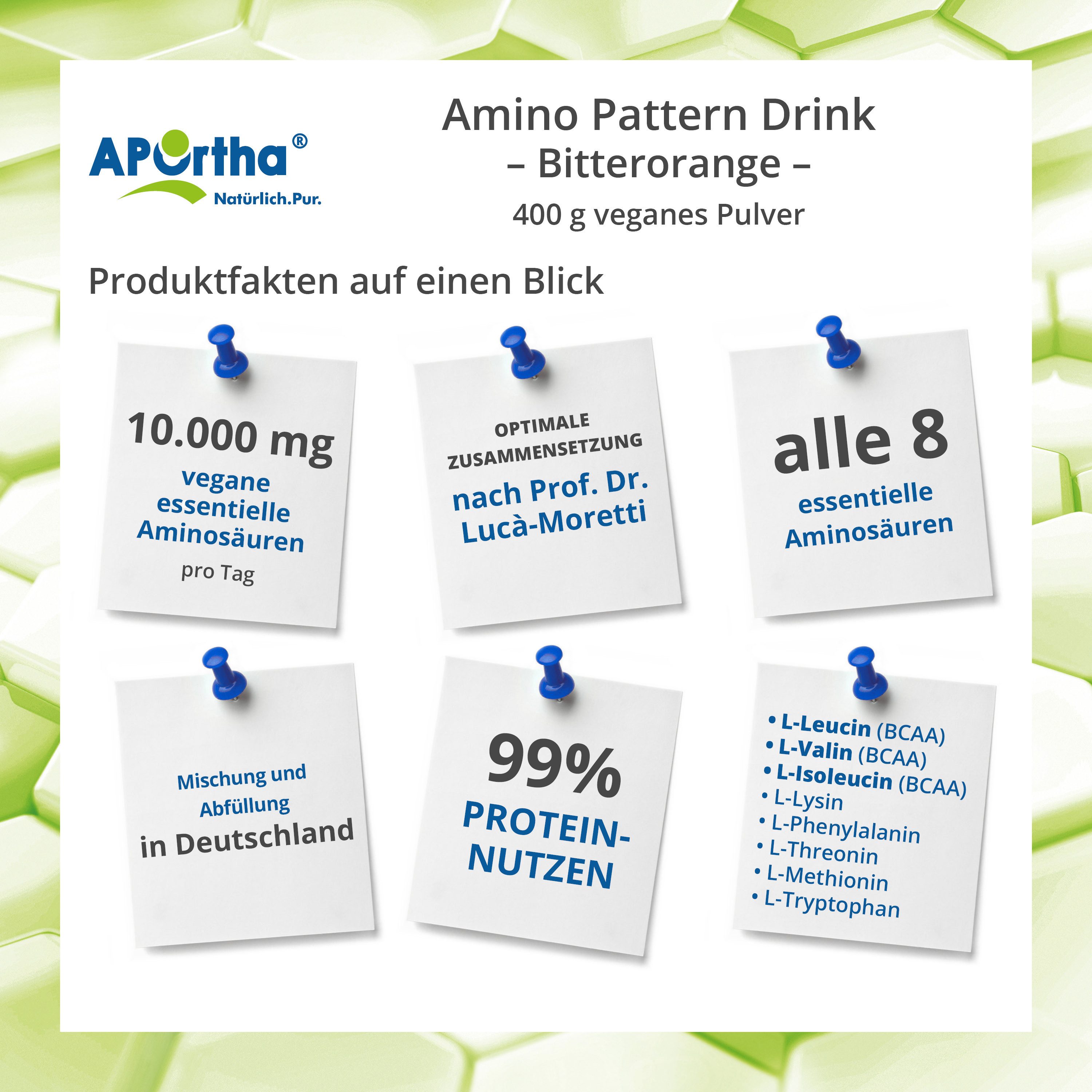 APOrtha APOrtha® Amino Pattern Aminosäuren Drink - Bitterorange - 400 g Pulver, 400 g