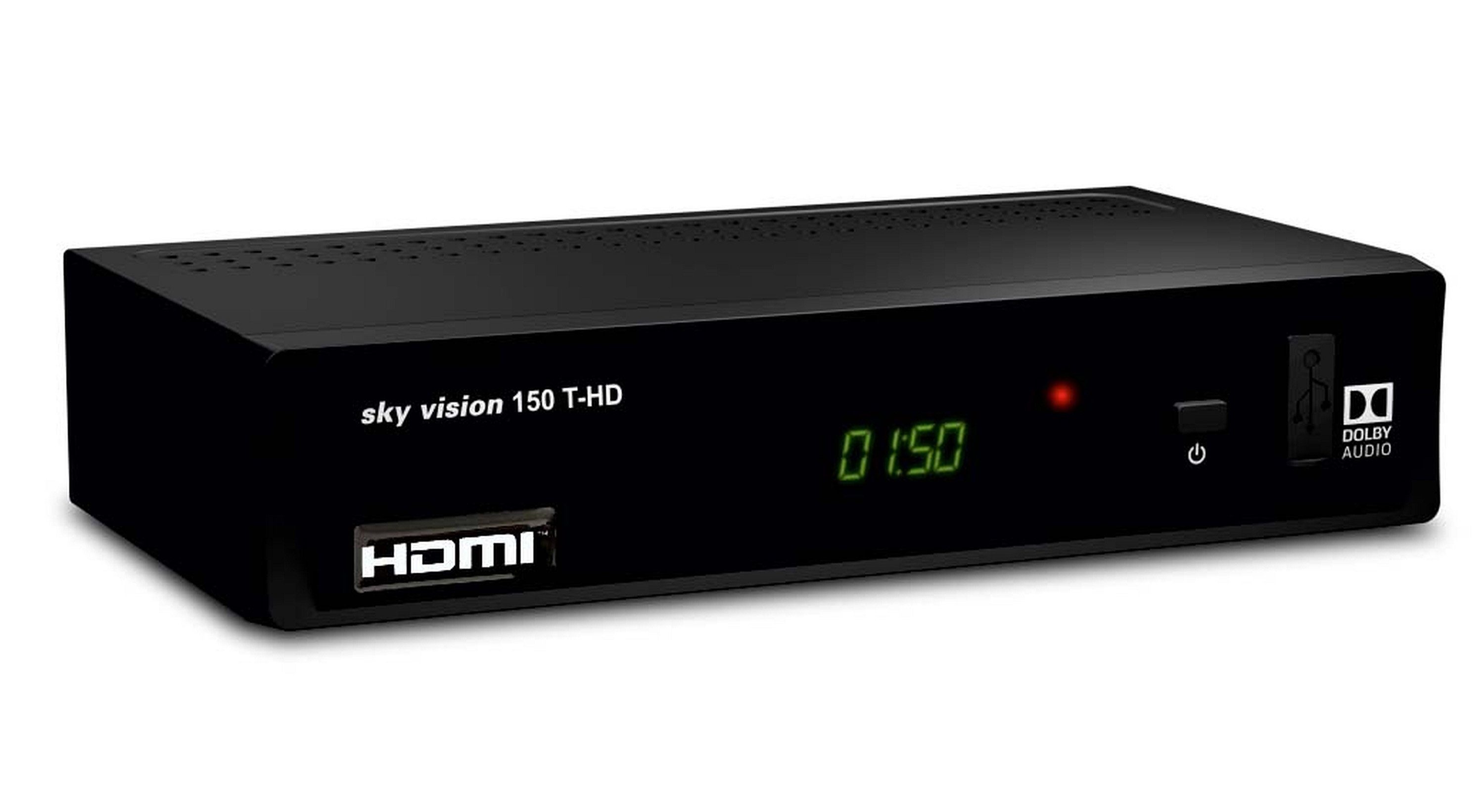 Sky Vision 150 T DVB-T2 HD Receiver (1080p Full HD, USB, HDMI, SCART, Coaxial)