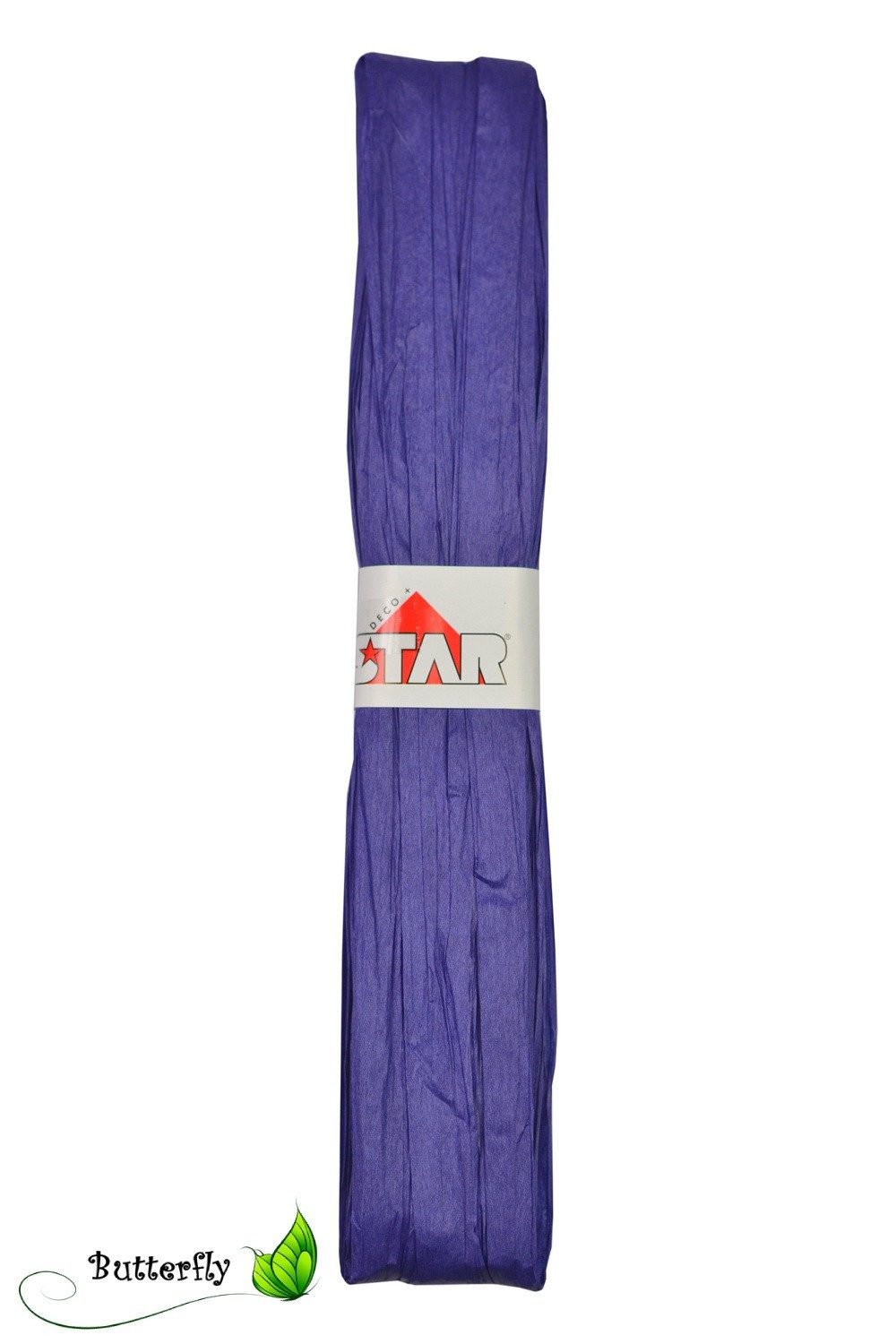 Star Geschenkband, Raffia Bastband 15mm x 50m Papierband Blau