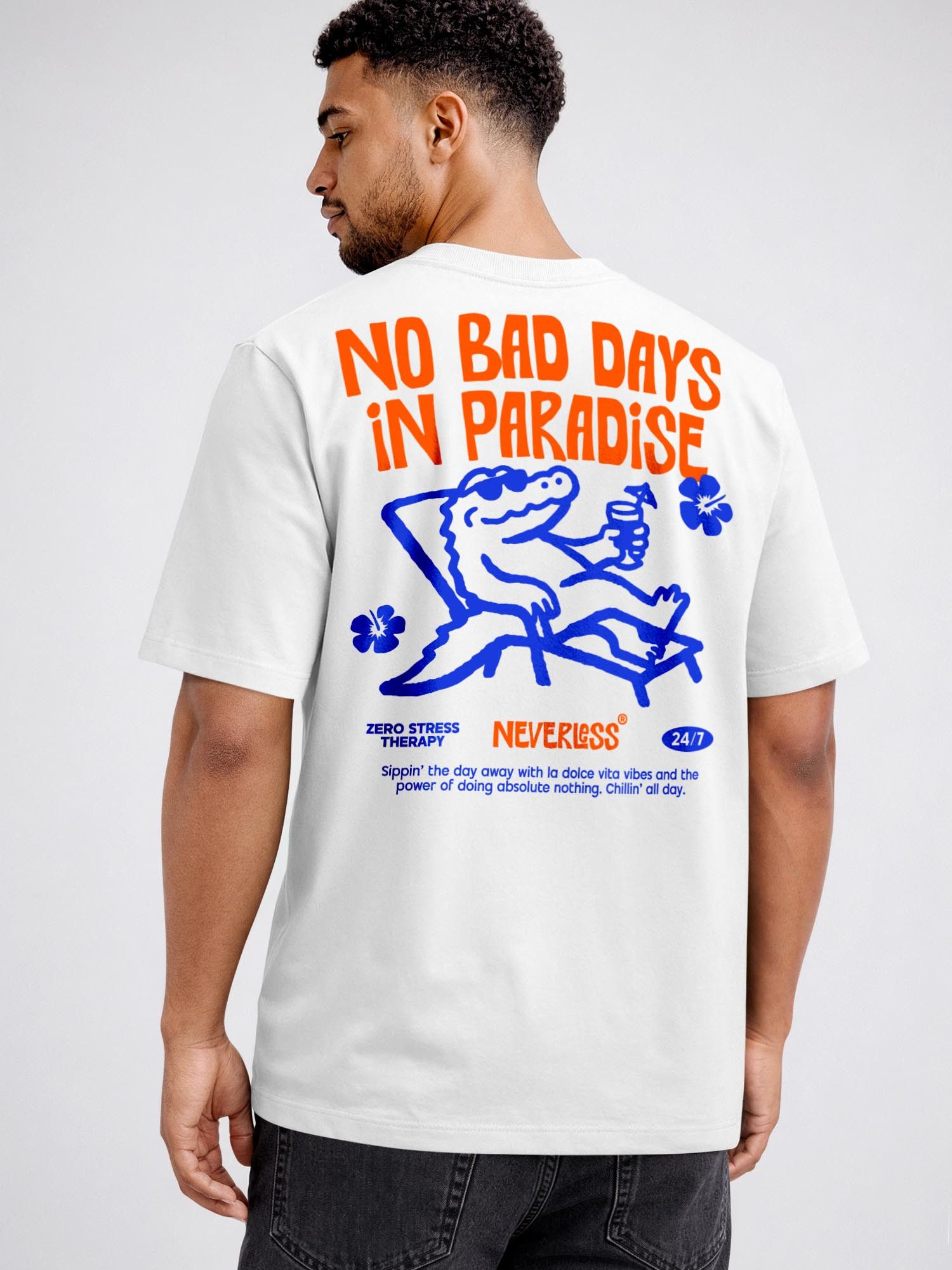 Neverless Oversize-Shirt Herren T-Shirt - No Bad Days - Oversized Relaxed Fit Sommer Fashion mit Print