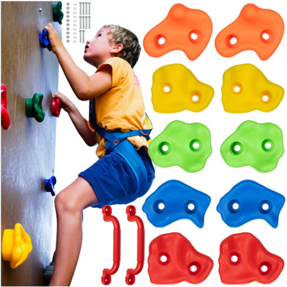 KRUZZEL Klettergriff Bouldern Kletterwand Klettersteine (Spar-Set, witterungsbeständig), UV-beständige Klettersteine, die weder verblassen noch spröde werden