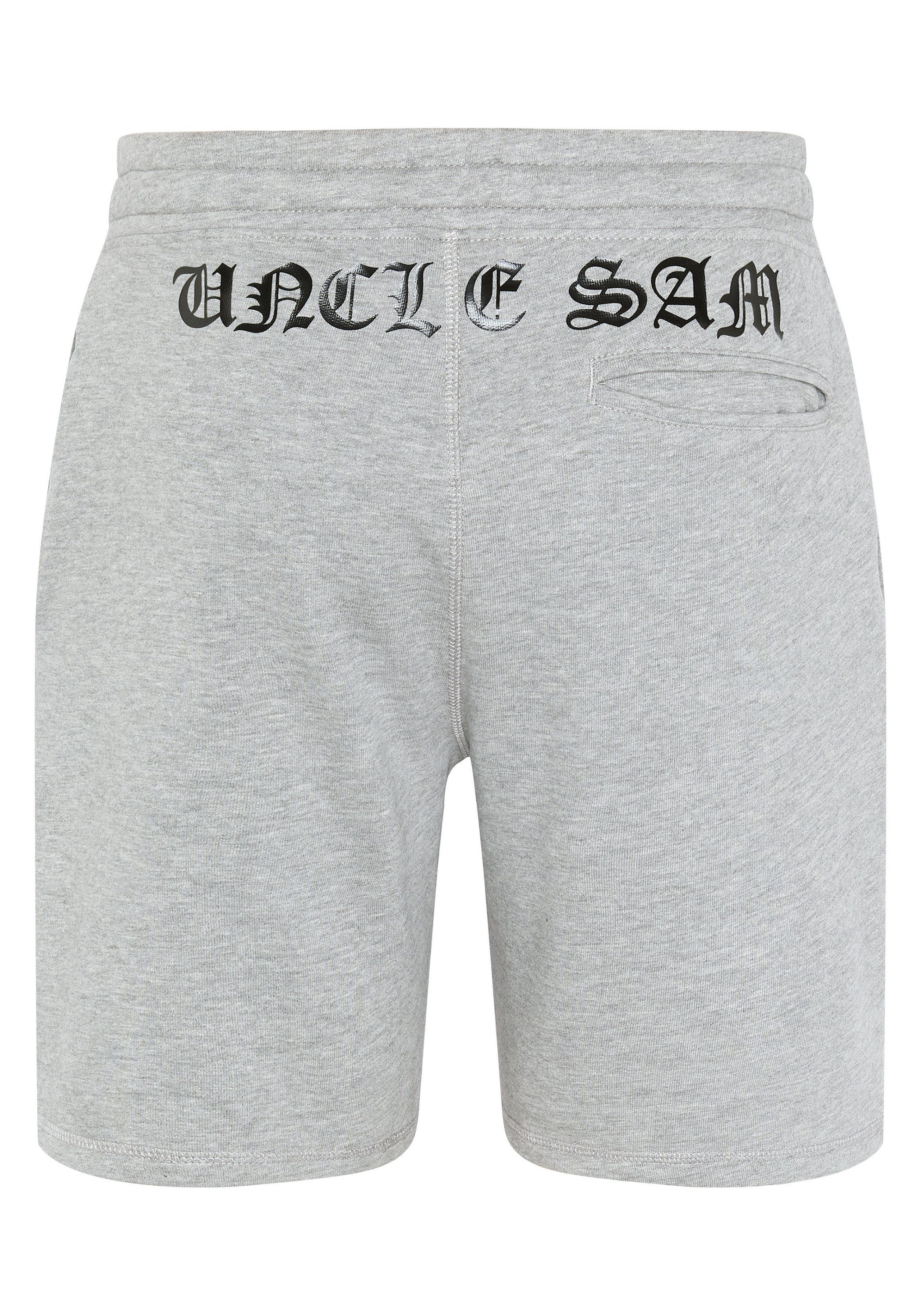 Uncle Sam Sweatshorts mit Uncle Sam Print 17-4402M Neutral Gray Melange