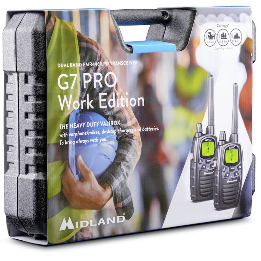 Midland Walkie Talkie Midland Work Edition Set 2x G7 Pro C1090.18 PMR-Handfunkgerät 2er Set