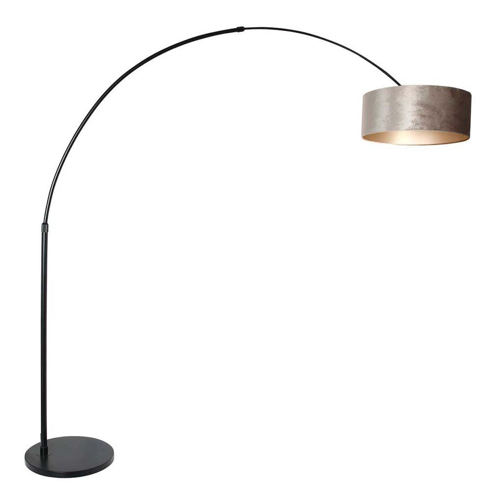 Steinhauer LIGHTING LED Bogenlampe, Leuchtmittel nicht inklusive, Bogenleuchte Stehlampe Bogenstehleuchte Textil taupe Höhenverstellbar