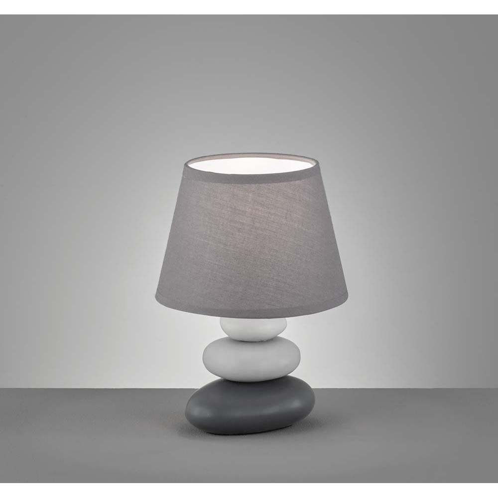 Steine LED Keramik Tischleuchte, Tischlampe Wohnzimmerlampe etc-shop Nachttischleuchte Leselampe