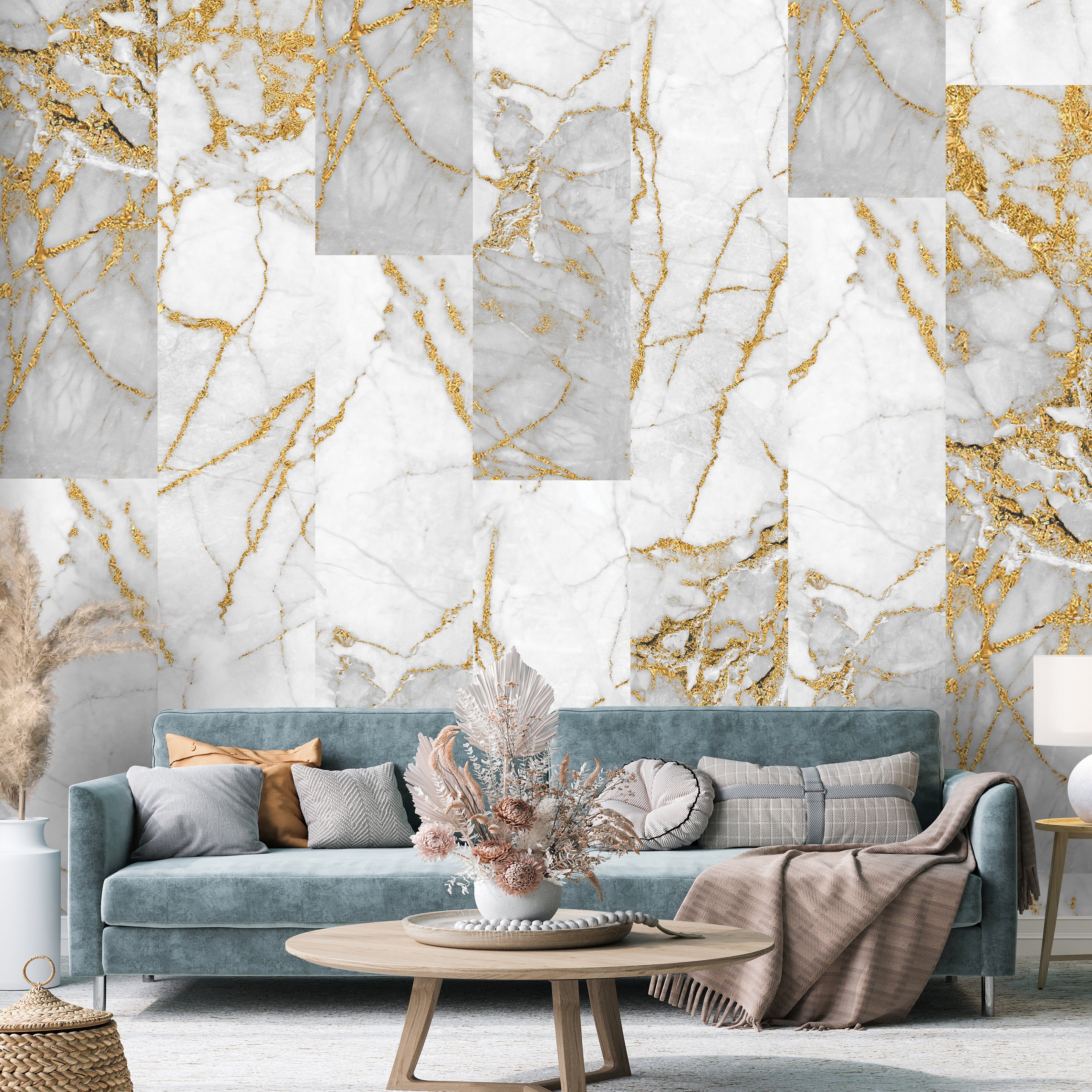 Wallarena Vliestapete Grau Gold Marmor Modern günstig online kaufen