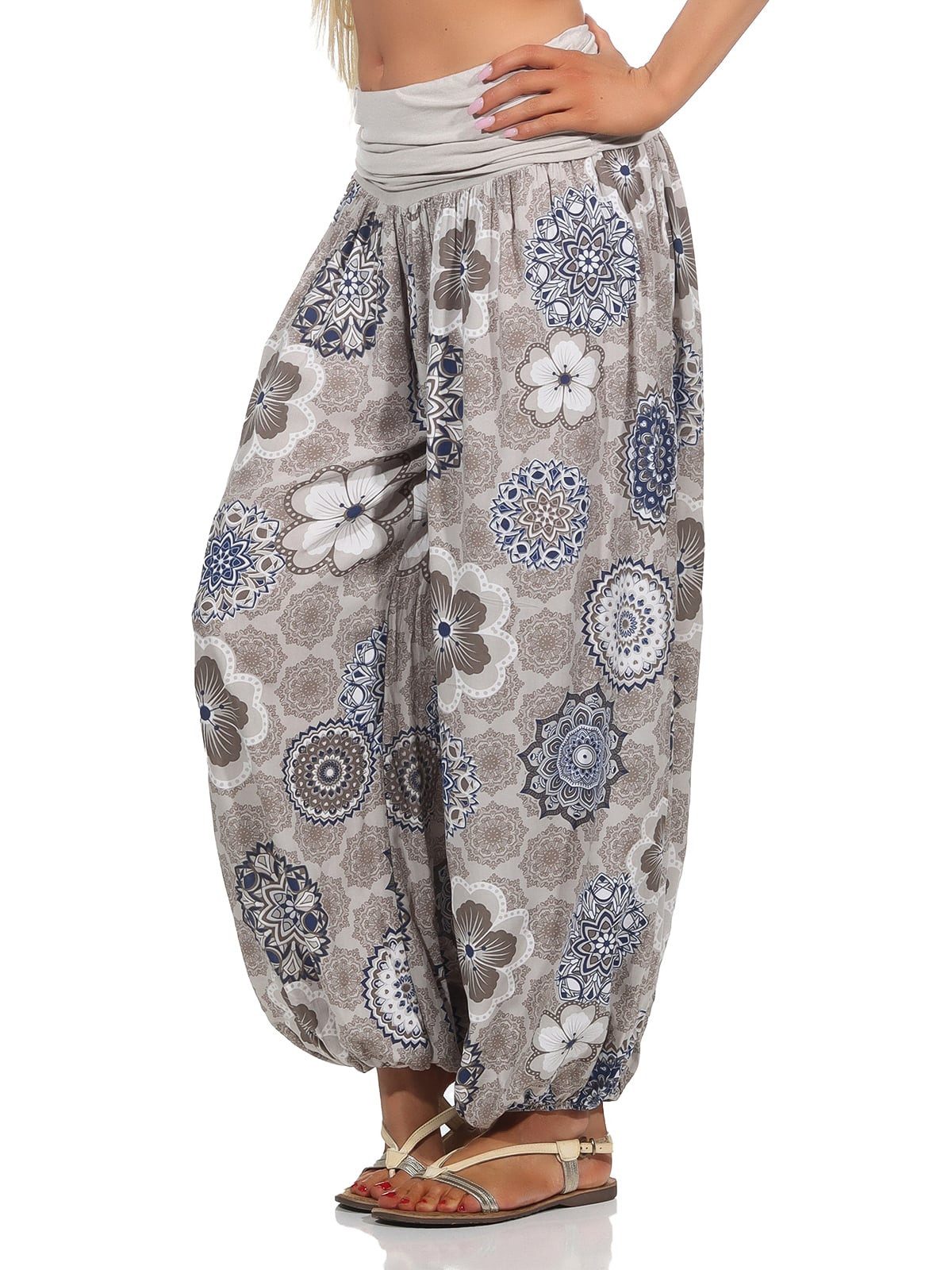 OriginalYou Haremshose Sommerhose Damen Boho Flatterhose leichte Yoga-Hose weites Bein luftige & leicht, hautfreundliches Material