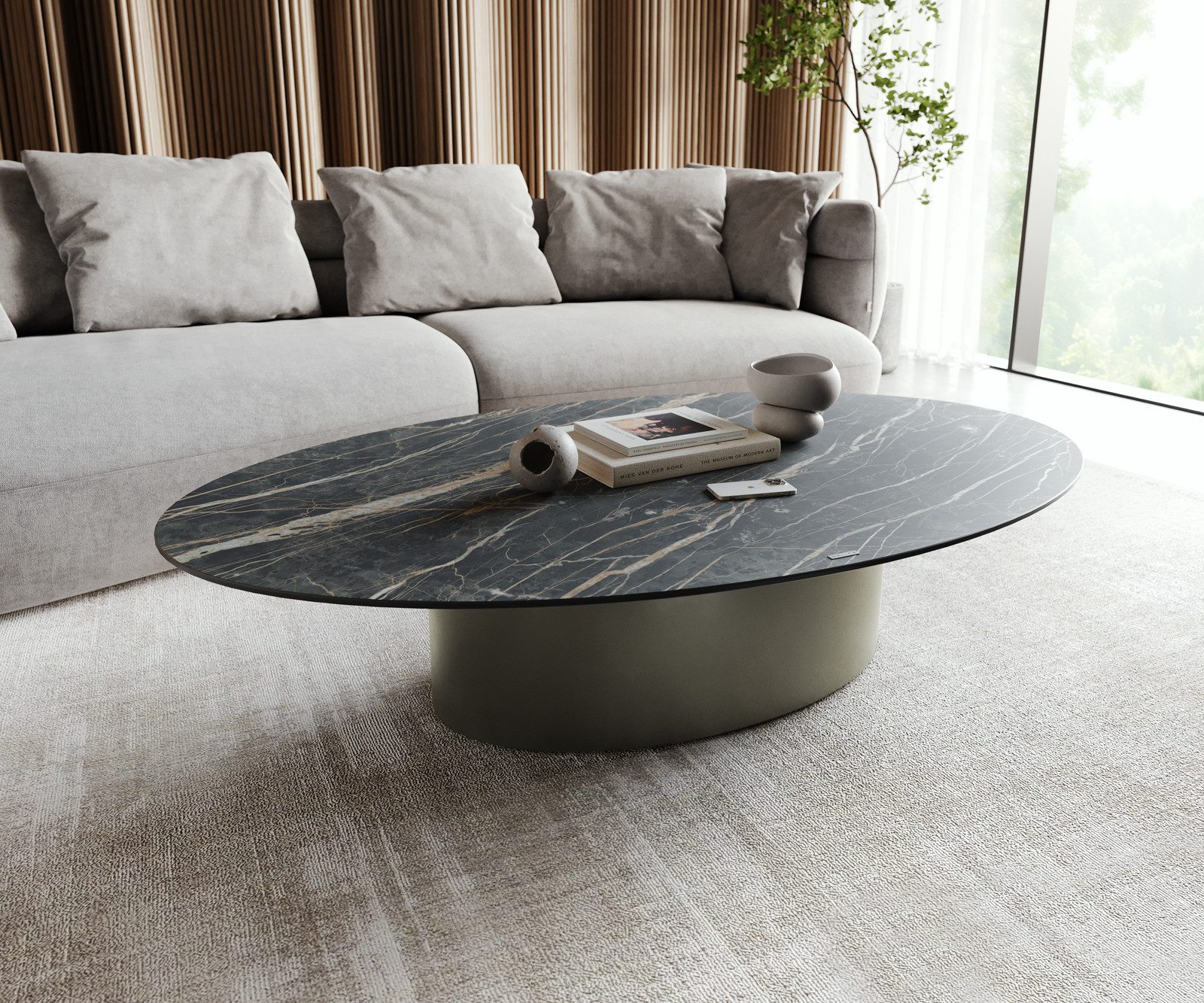 DELIFE Couchtisch Casilda, Keramik Laminam®Noir Desir günstig online kaufen