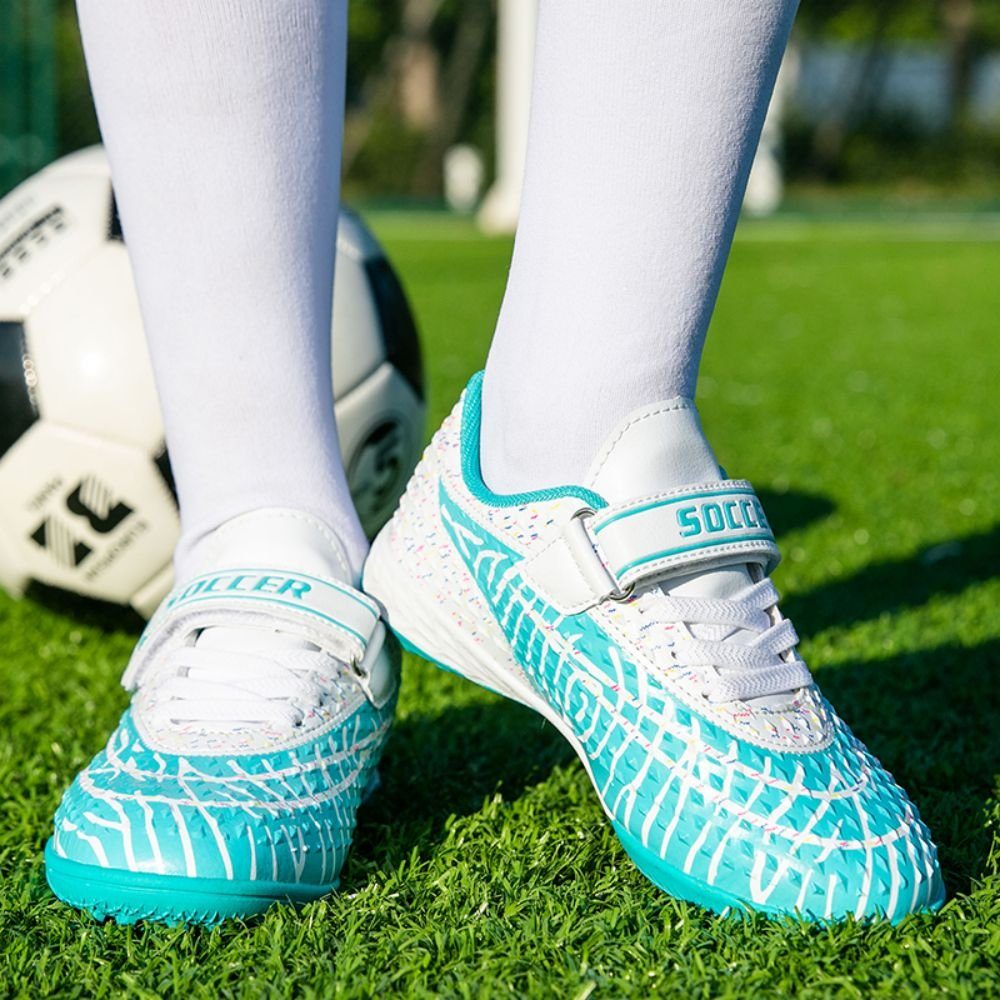 Outdoor-Schuhe Kinder weiss blau HUSKSWARE (Turnschuhe mit Klettverschluss) Fußballschuh für