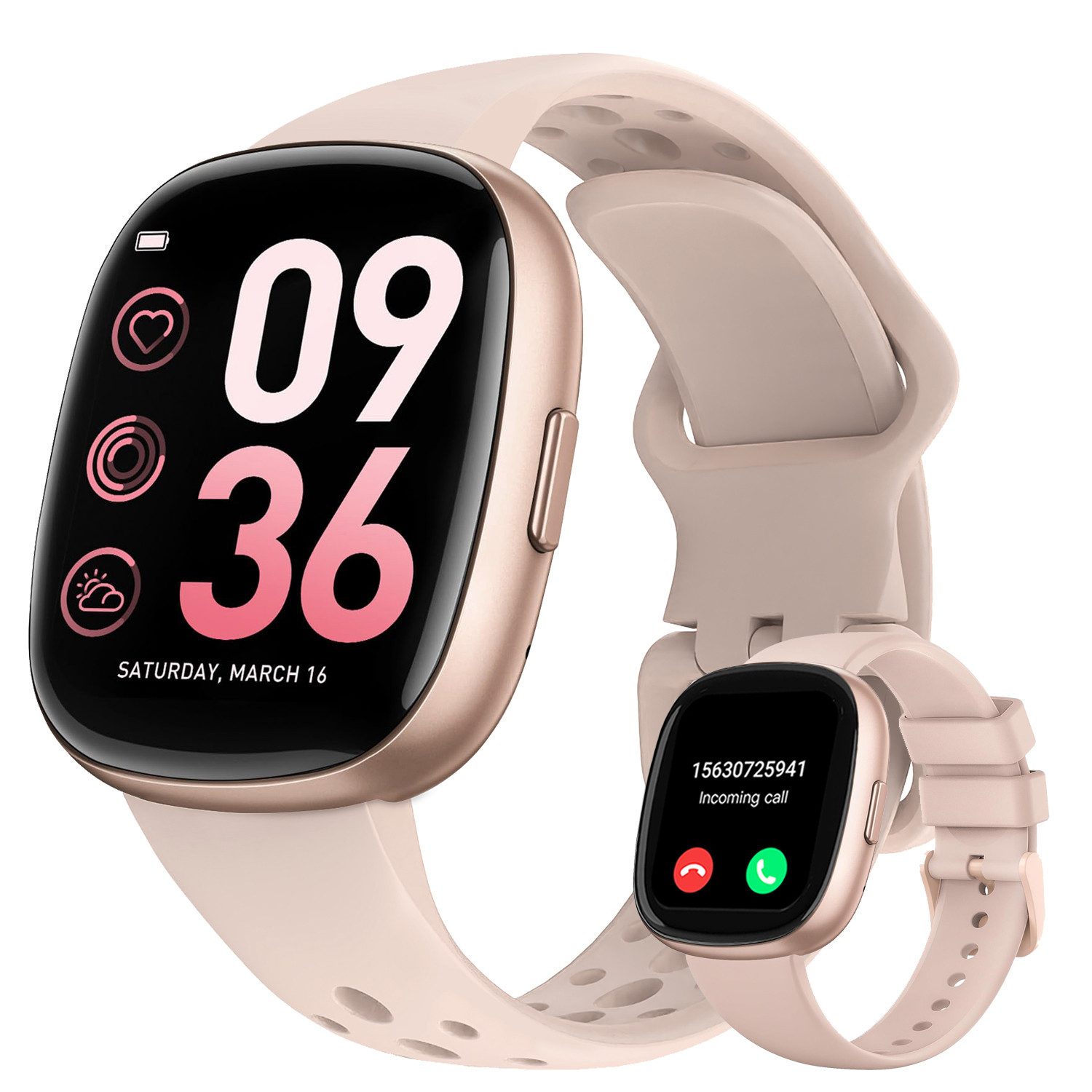 Smartwatch Herren Damen mit Telefonfunktio Sport Smartwatch