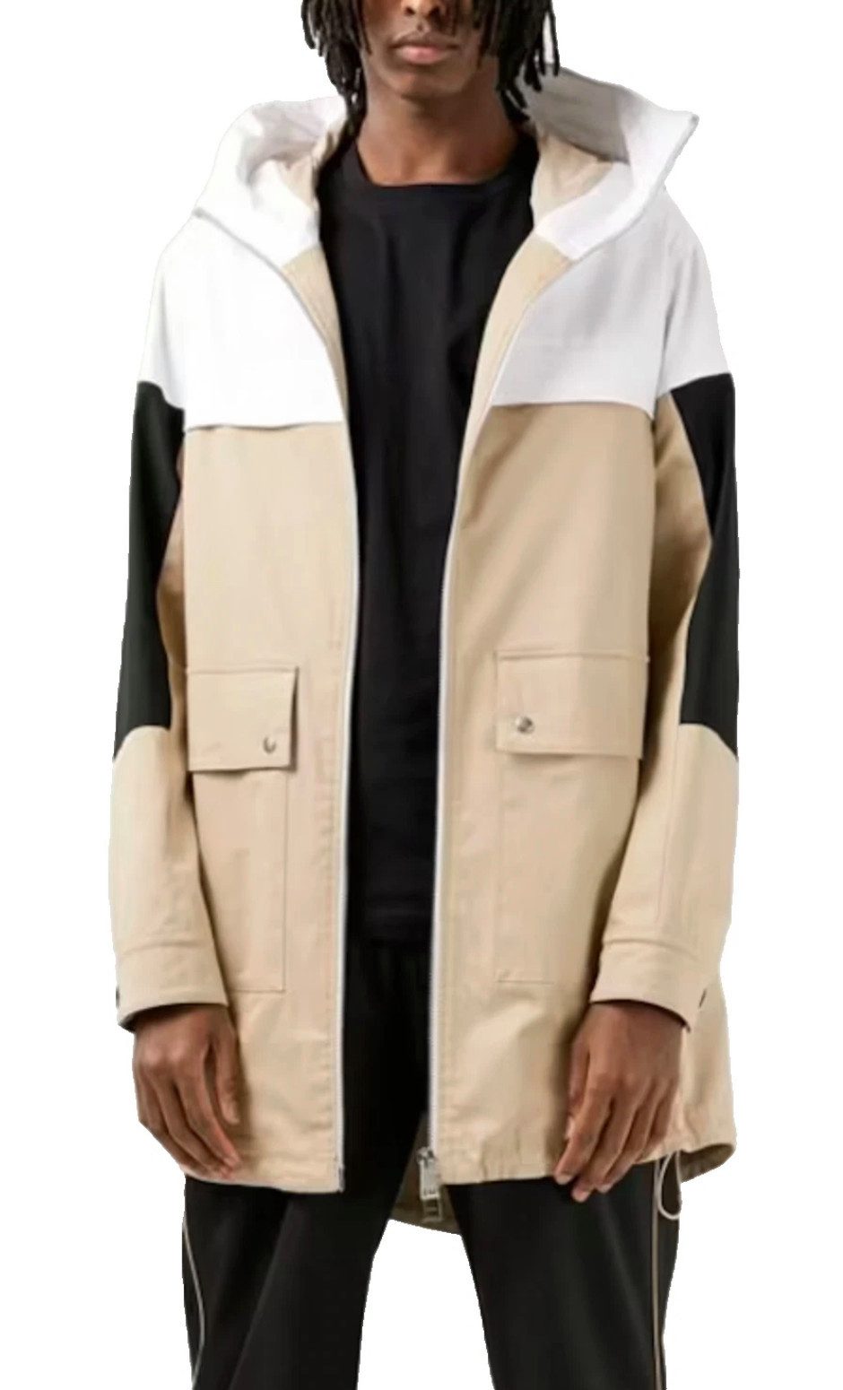 J.LINDEBERG Parka Primo Trench Herrenmantel Jacke mit Kapuze metallischen Logo-Patch, Kordelzug an Kapuze