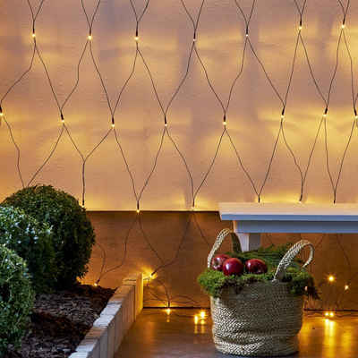 MARELIDA LED-Lichternetz LED Lichternetz 200 bernstein gold warmweiße LED 3mx3m für Außen, 200-flammig