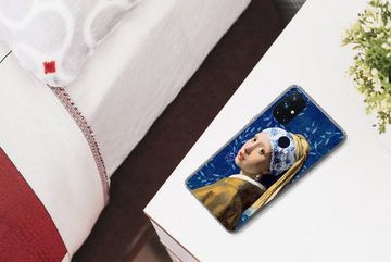 MuchoWow Handyhülle Mädchen mit Perlenohrring - Delfter Porzellan - Vermeer - Blumen -, Phone Case, Handyhülle OnePlus Nord N10 5G, Silikon, Schutzhülle