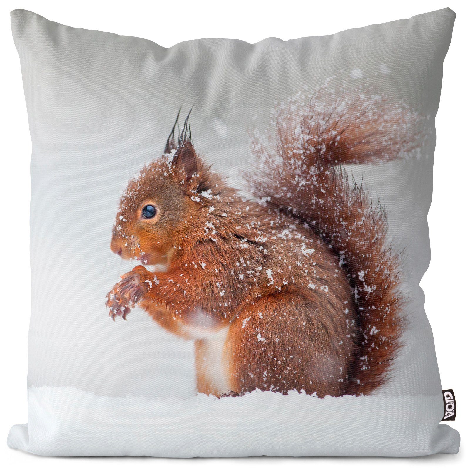 VOID Kissenbezug, (1 Stück), Weihnachtsdeko Winter Eichhörnchen Schnee Weihnachten Herbst Tiere Ha