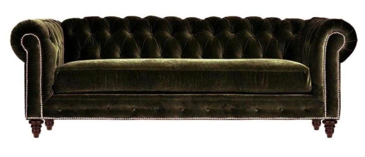 JVmoebel Chesterfield-Sofa Luxus Grüne Chesterfield Couch Moderner 3-Sitzer Couch Neu, Made in Europe Braun