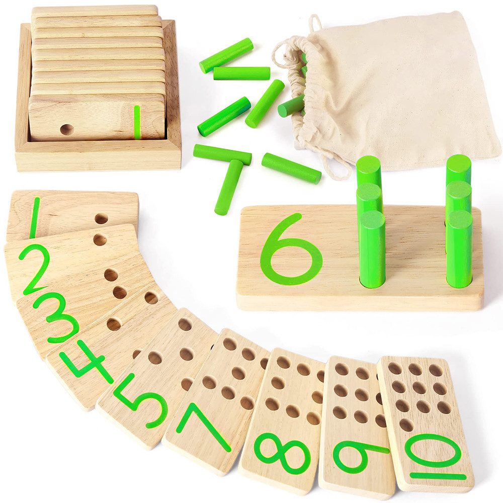 CLTYQ Lernspielzeug Holz Steckspiel,Montessori-Spielzeug für Kinder günstig online kaufen