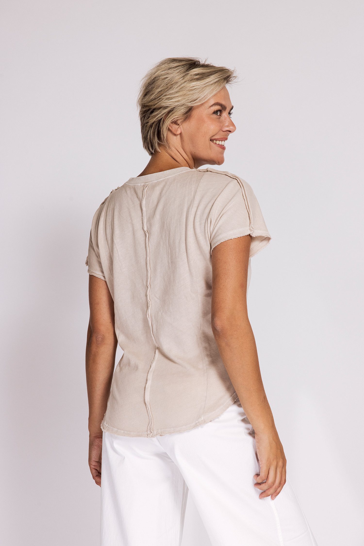 Zhrill Kurzarmshirt ROSAY normale Passform, Kurzarm, unifarbenes Design