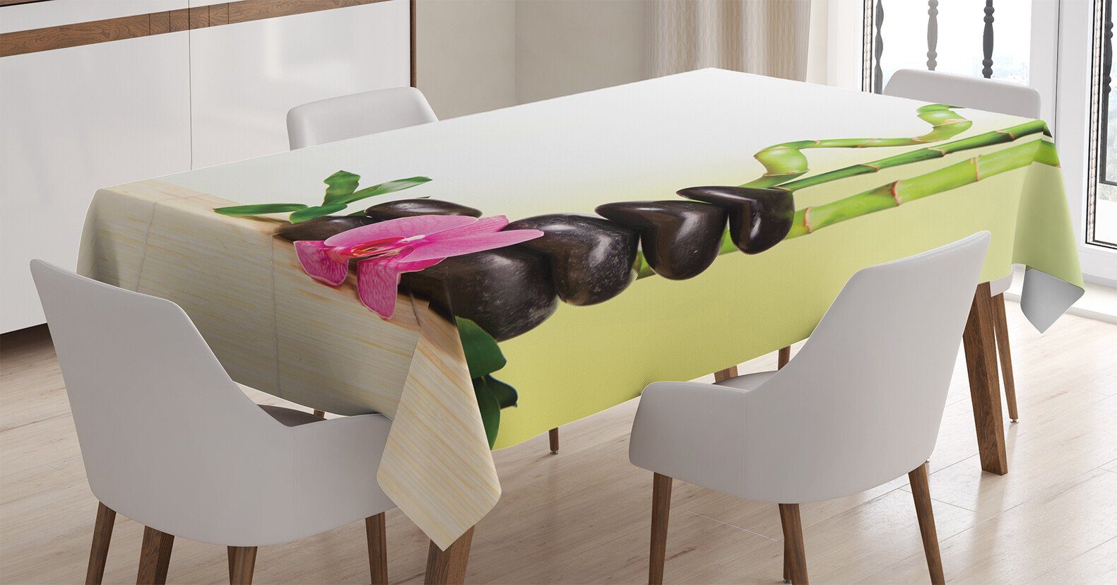 Abakuhaus Tischdecke Klare Außen geeignet Meditation den Farben, Bamboo Waschbar Farbfest Spa Rock Für Bereich