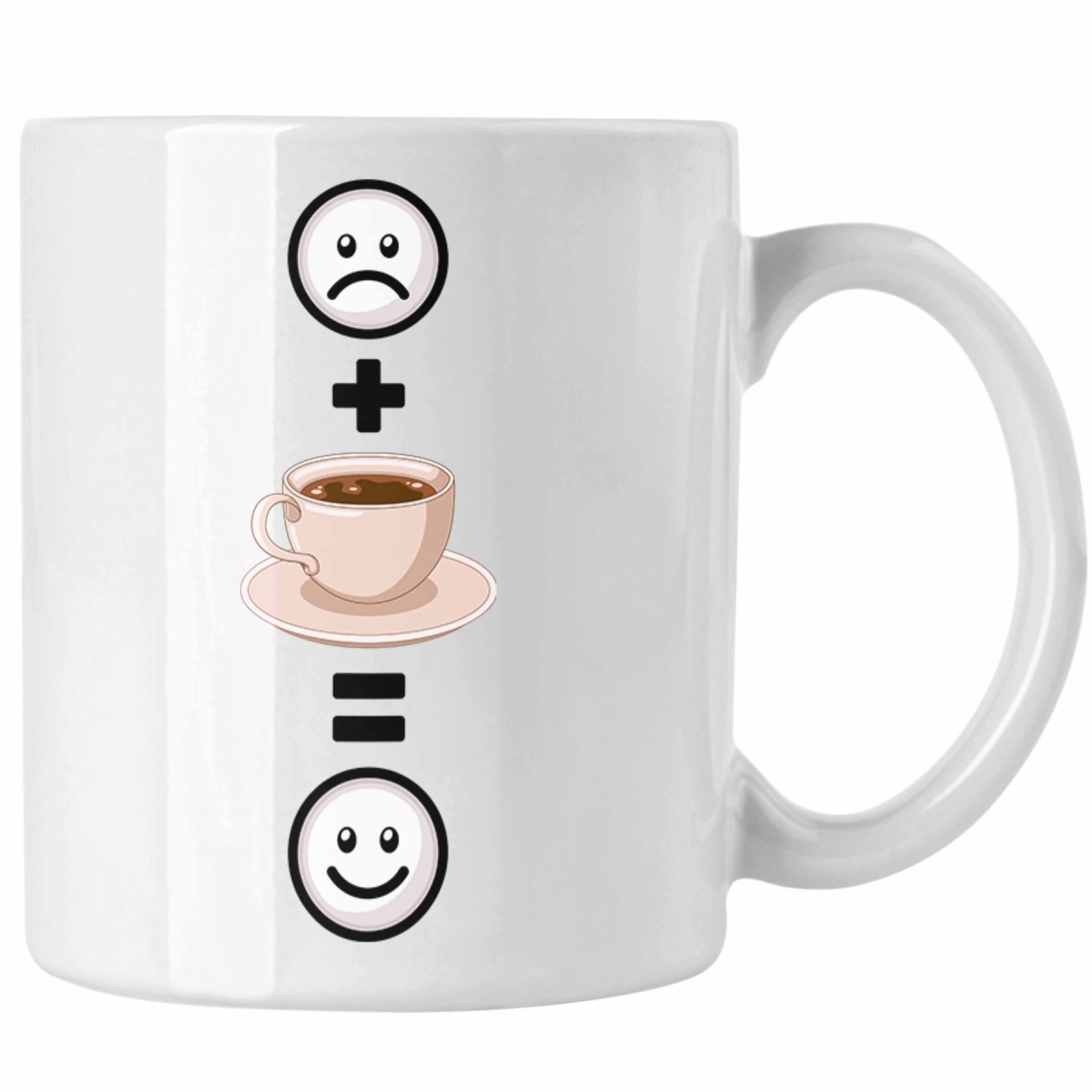 Trendation Tasse Kaffee Tasse Geschenk für Kaffeetrinker Lustige Geschenkidee :(Kaff Weiss