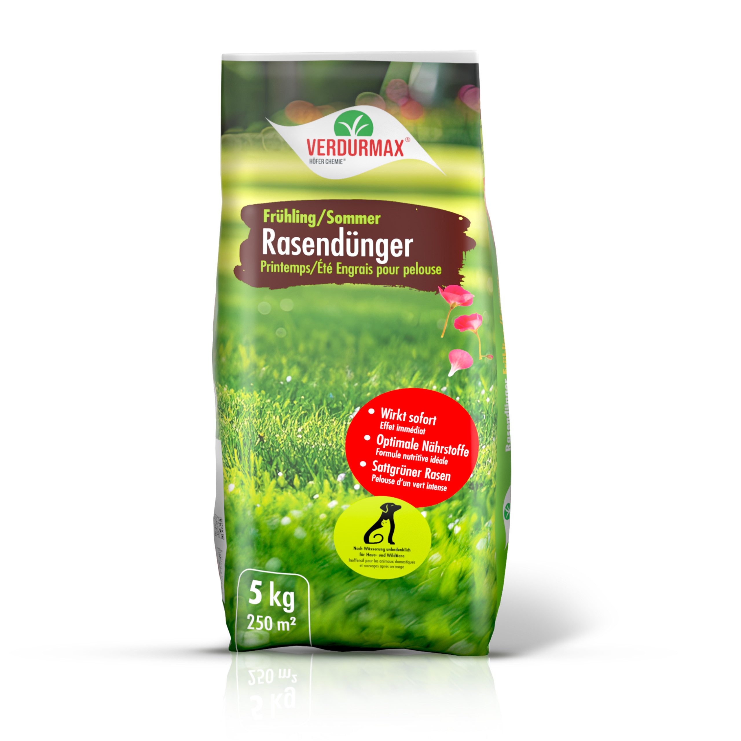 Höfer Chemie GmbH Rasendünger 5 kg VERDURMAX® Rasendünger Frühling / Sommer, Granulat, 1-St., Starkes Wachstum und sattes Grün
