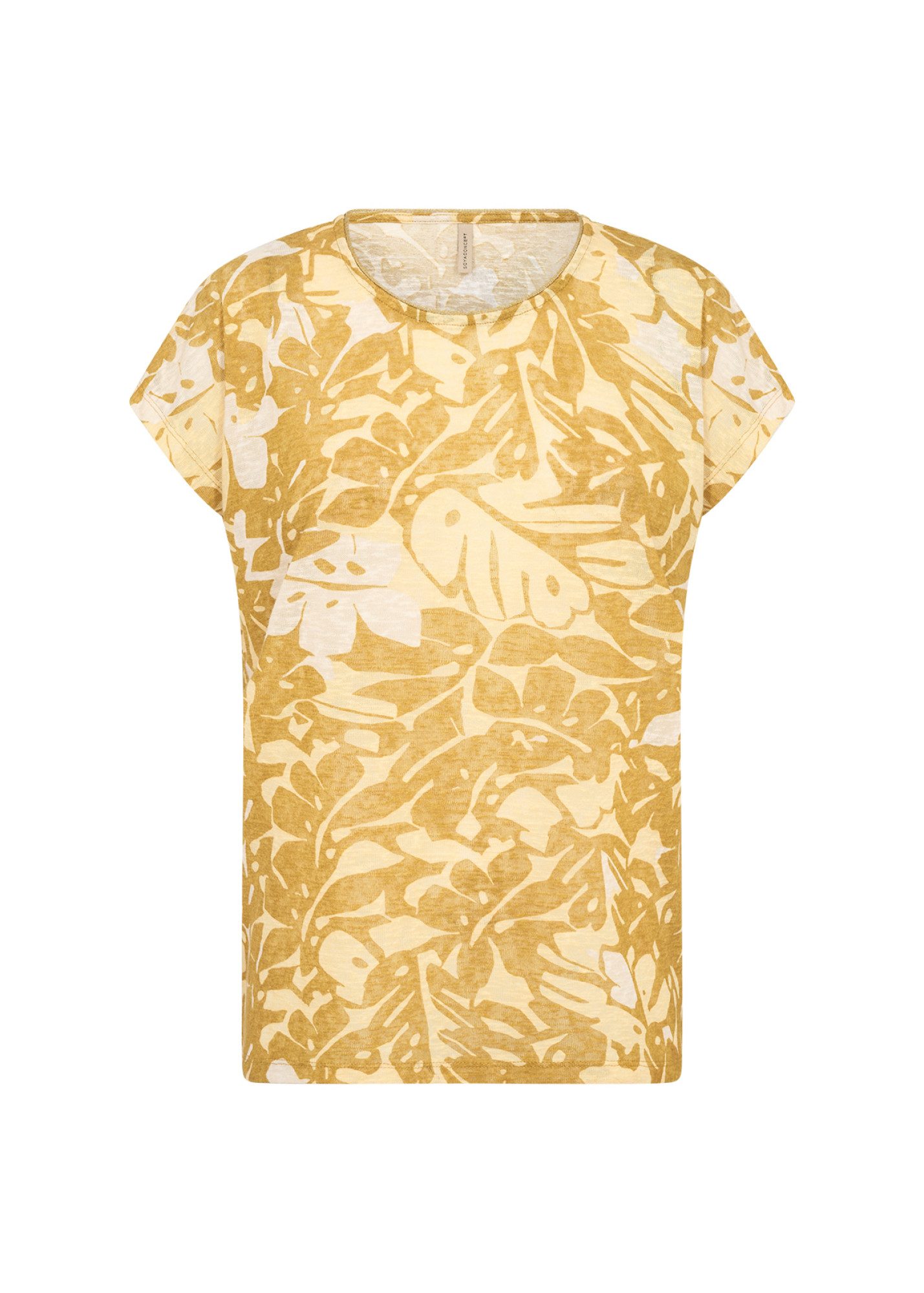 soyaconcept Kurzarmshirt SC-ARETHA 46 - gemustertes T-Shirt Damen - T-Shirt Blattprint