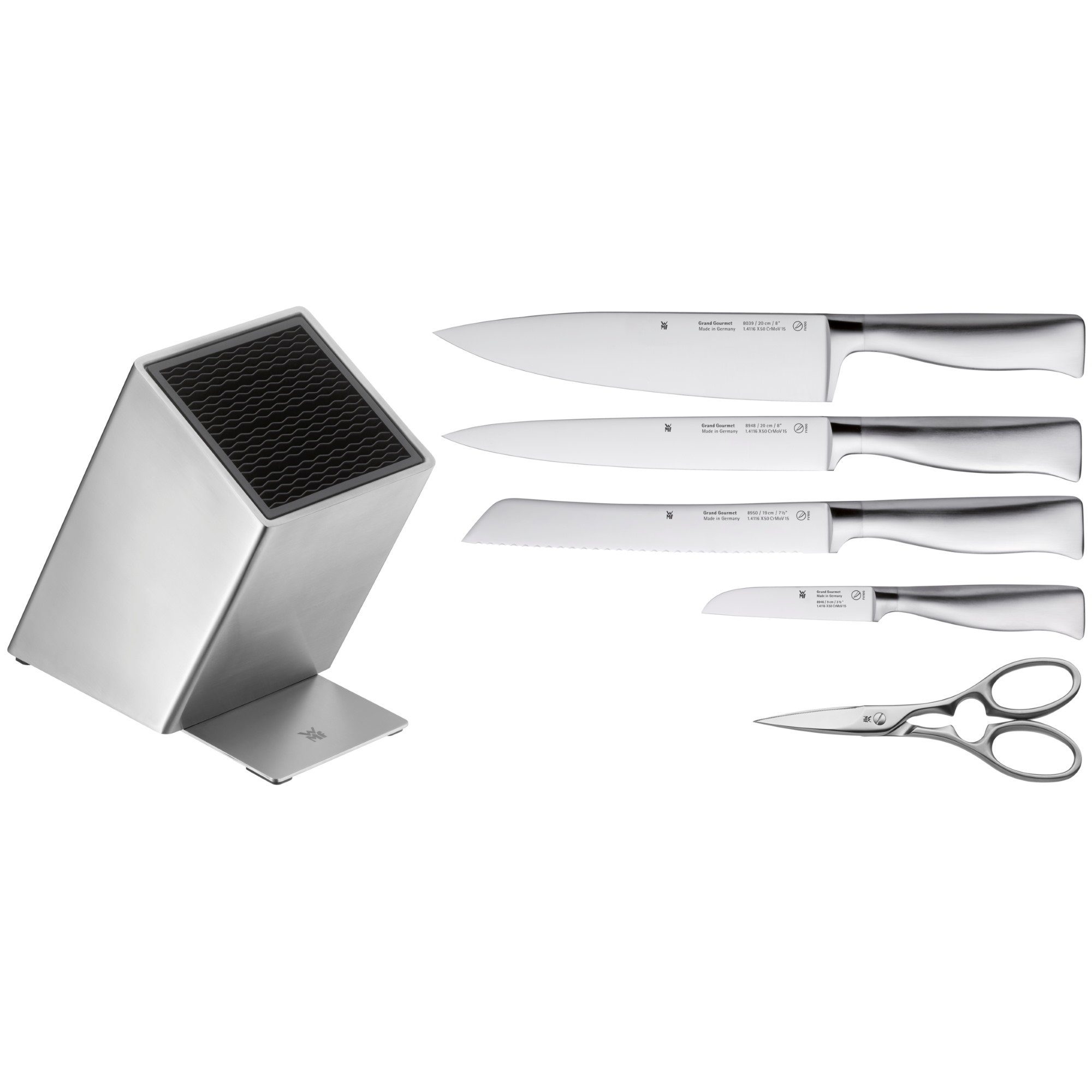 WMF Messerblock Grand Gourmet (6tlg), Set, Spezialklingenstahl, Made in Messerklingen aus Asia Germany