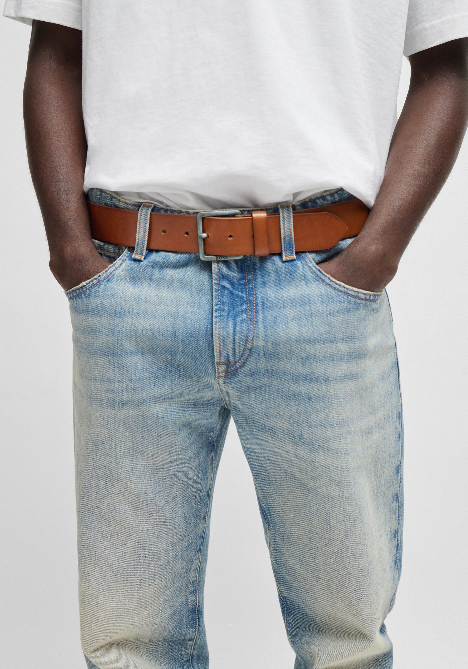 BOSS Ledergürtel Jeeko_Sz40 mit BOSS Logo-Schriftzug günstig online kaufen